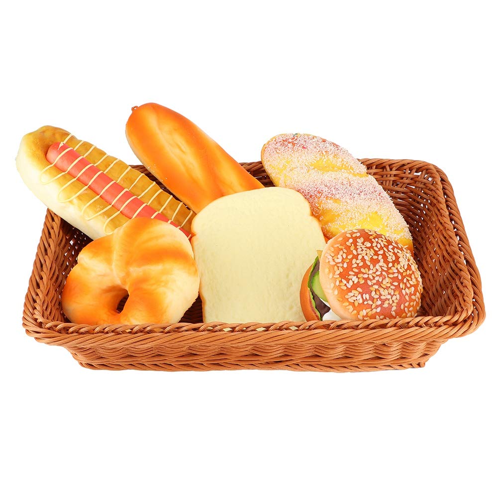 Zerodis Rectangular Food Storage Basket - Bread, Fruits & Snack Organizer for Office, Restaurant & Home | Perfect for Holiday Food Trays & Gifts (Large Size)