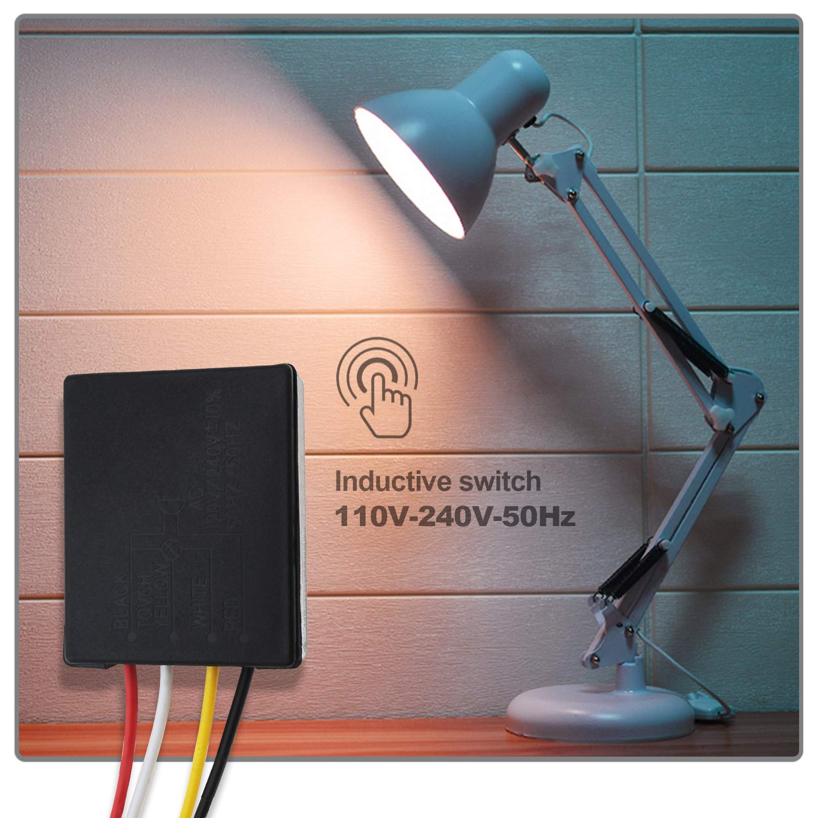 2Pcs 3-Way Touch Control Sensor Switch Dimmer Module 110V-240V AC 50Hz for Lamps & Desk Lights - CE Certified for Home, Office & Bedroom Lighting Control