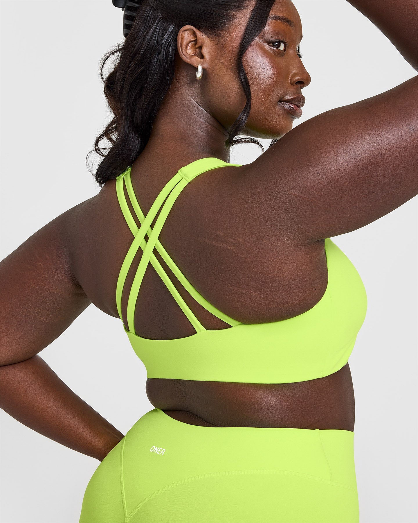 EasyLift™ High Neck Sports Bra for Women - Citrus Green | Breathable Workout Top for Running, Yoga & Gym | Plus Size Support Activewear