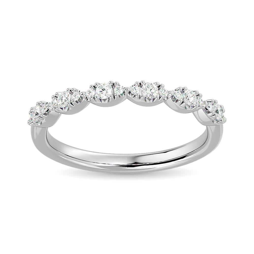 1/5 ct Diamond Wedding Band in 14K White Gold - Elegant Engagement Ring for Women, Perfect for Anniversary, Proposal & Bridal Jewelry