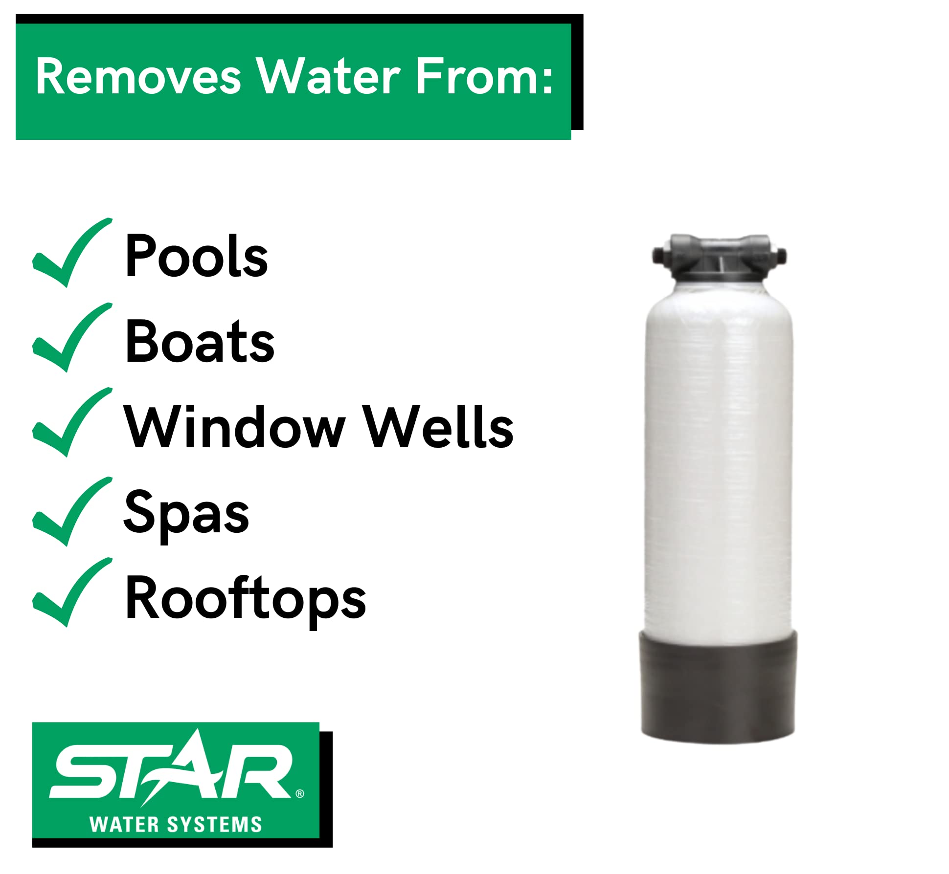 Star SPCP02 1/3 HP Automatic ON/OFF Swimming Pool Cover Pump - 2400 GPH High Flow, 25ft Power Cord, Heavy Duty Water Removal for Inground & Above Ground Pools - Perfect for Winter Covers, Rainwater Drainage & Pool Maintenance
