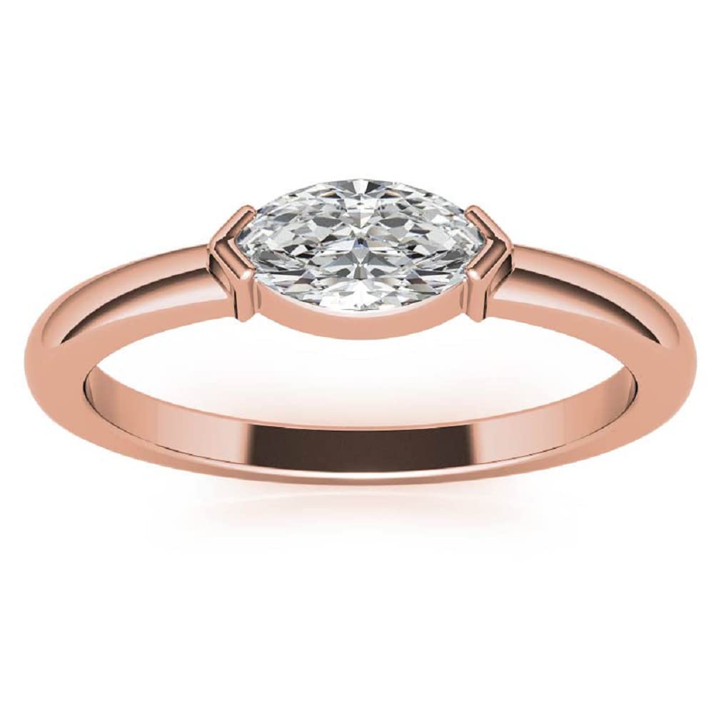 10K Solid Rose Gold Handmade Engagement Rings - 2 CT Oval Cut Moissanite Diamond Solitaire Wedding Band Set for Women - Perfect for Proposals, Anniversaries & Bridal Jewelry Gifts