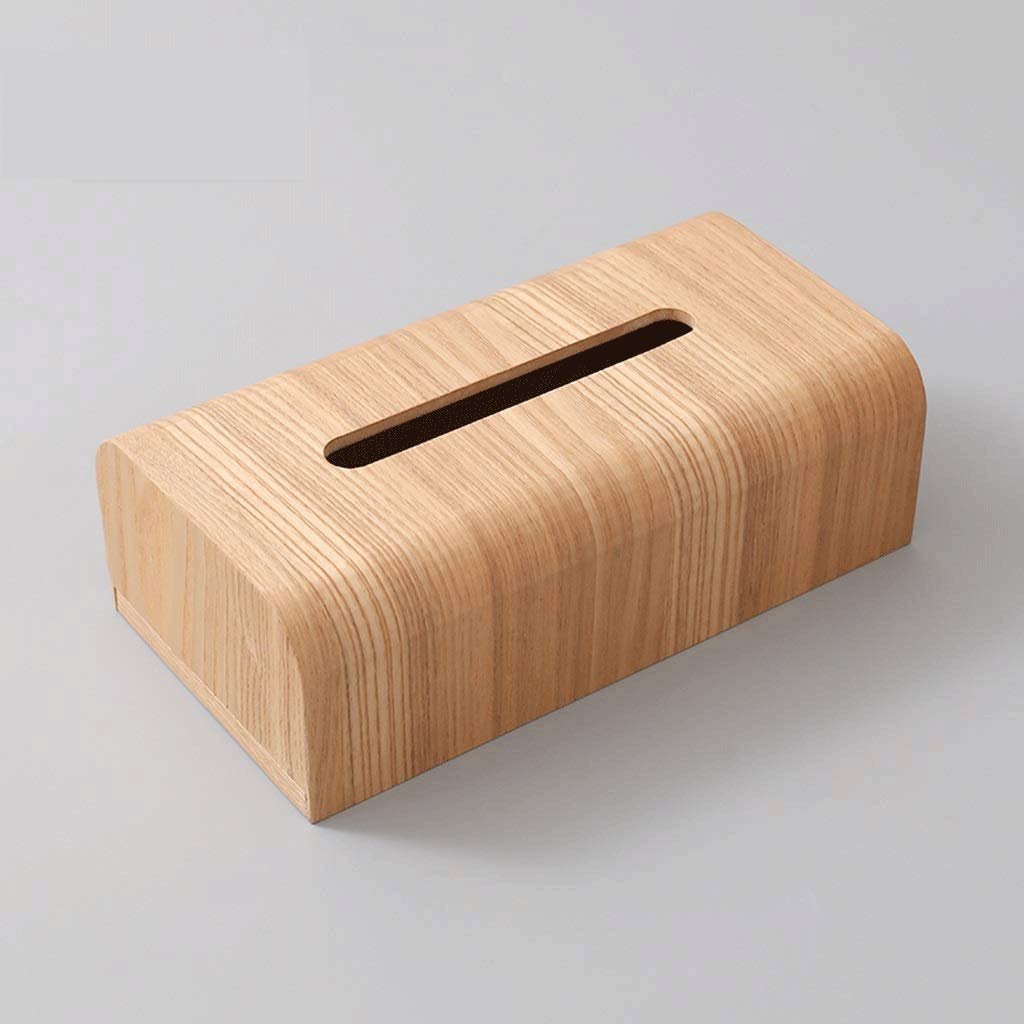 Natural Bamboo Facial Tissue Box Cover - Refillable Wooden Napkin Holder & Dispenser for Kitchen, Bathroom, Office (Color B) | Eco-Friendly Home Decor & Organizer