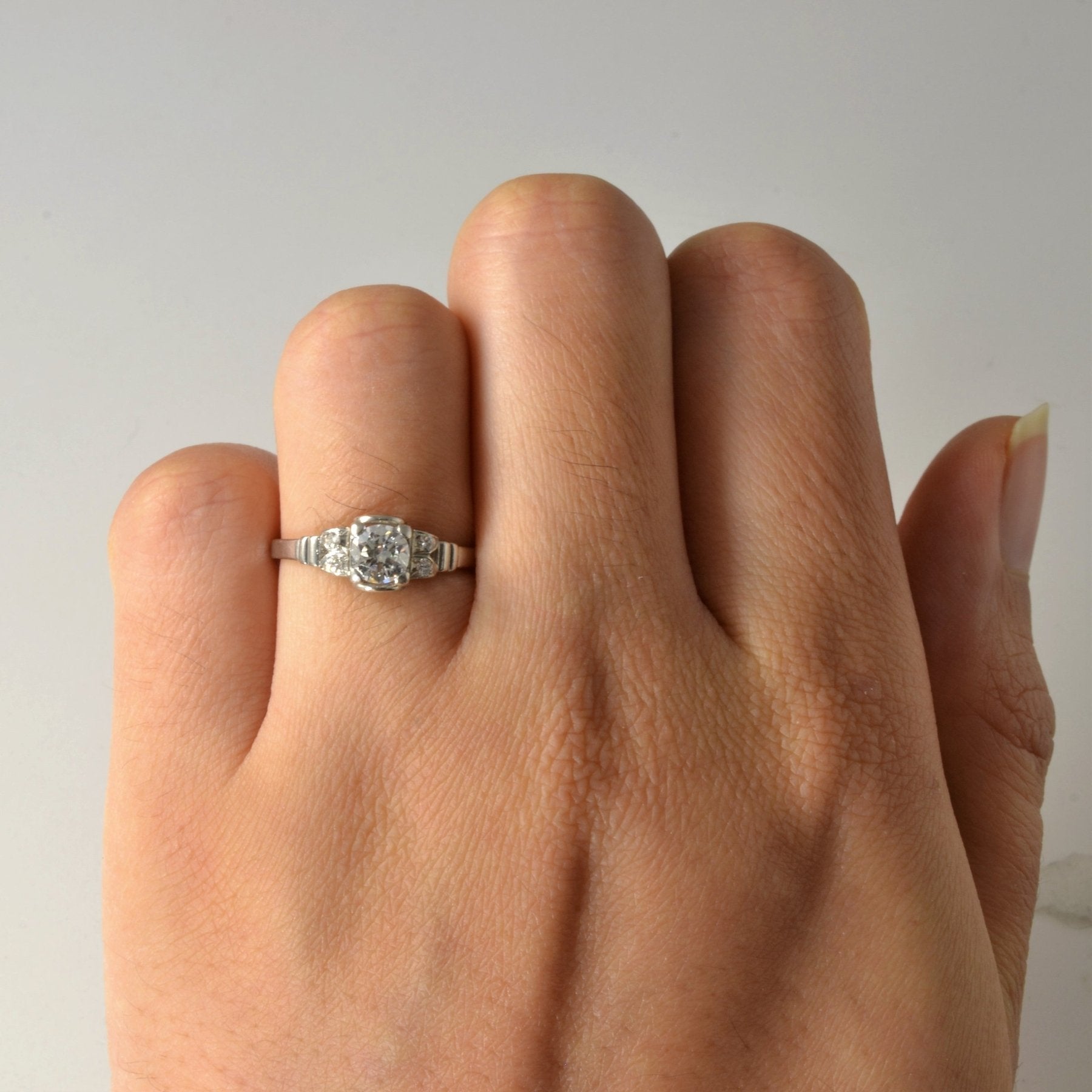 Platinum Diamond Engagement Ring 0.45ctw Size 6 | Classic Solitaire Wedding Band for Women | Perfect for Proposals, Anniversaries & Special Occasions