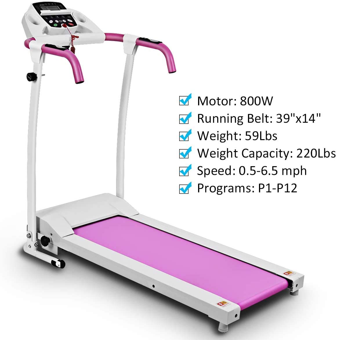 Wenst'sKufAN Folding Treadmill - Electric Motorized Running Machine with LED Display & Phone Holder for Home Gym, Office & Small Spaces - Walking, Jogging & Cardio Workout Equipment for Fitness Enthusiasts