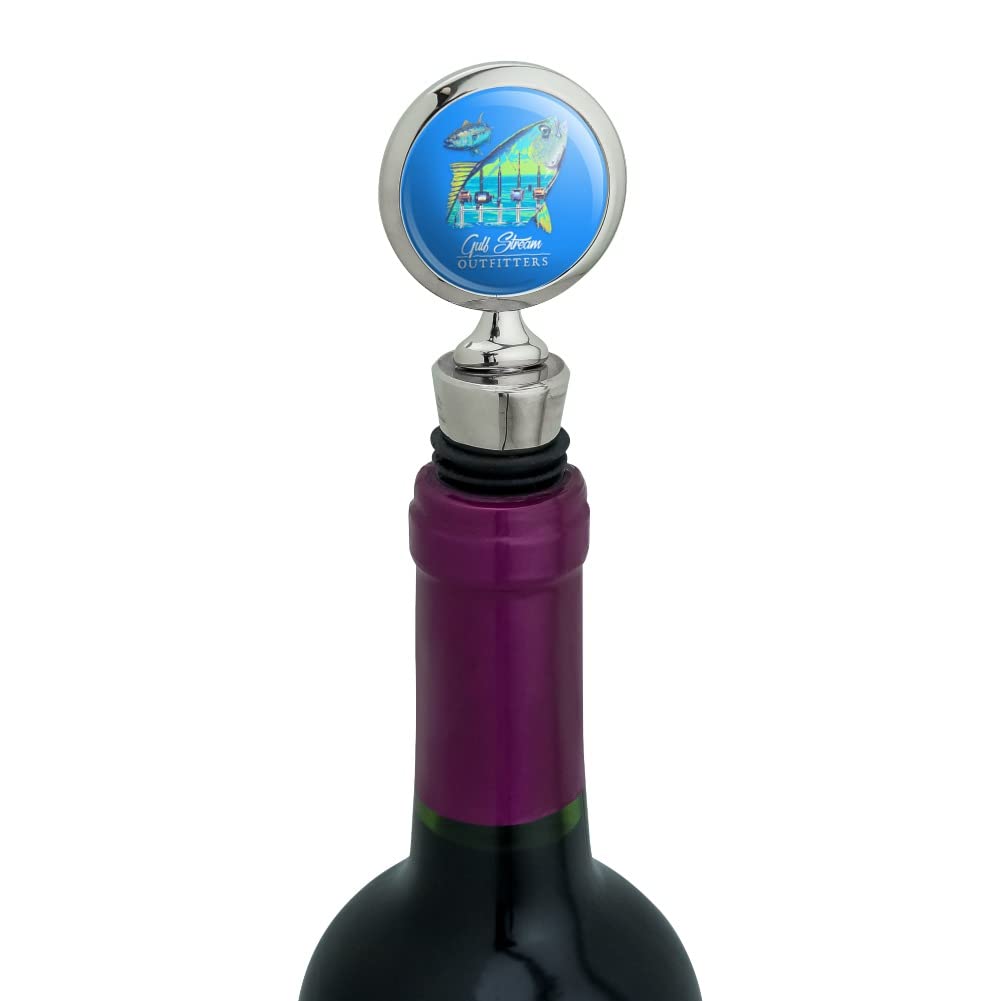 Premium Gulf Stream Outfitters Yellowfin Ahi Tuna Ocean Fishing Wine Bottle Stopper - Unique Fish-Shaped Cork for Wine Lovers & Anglers - Perfect for Beach Parties, Boat Trips & Gifts