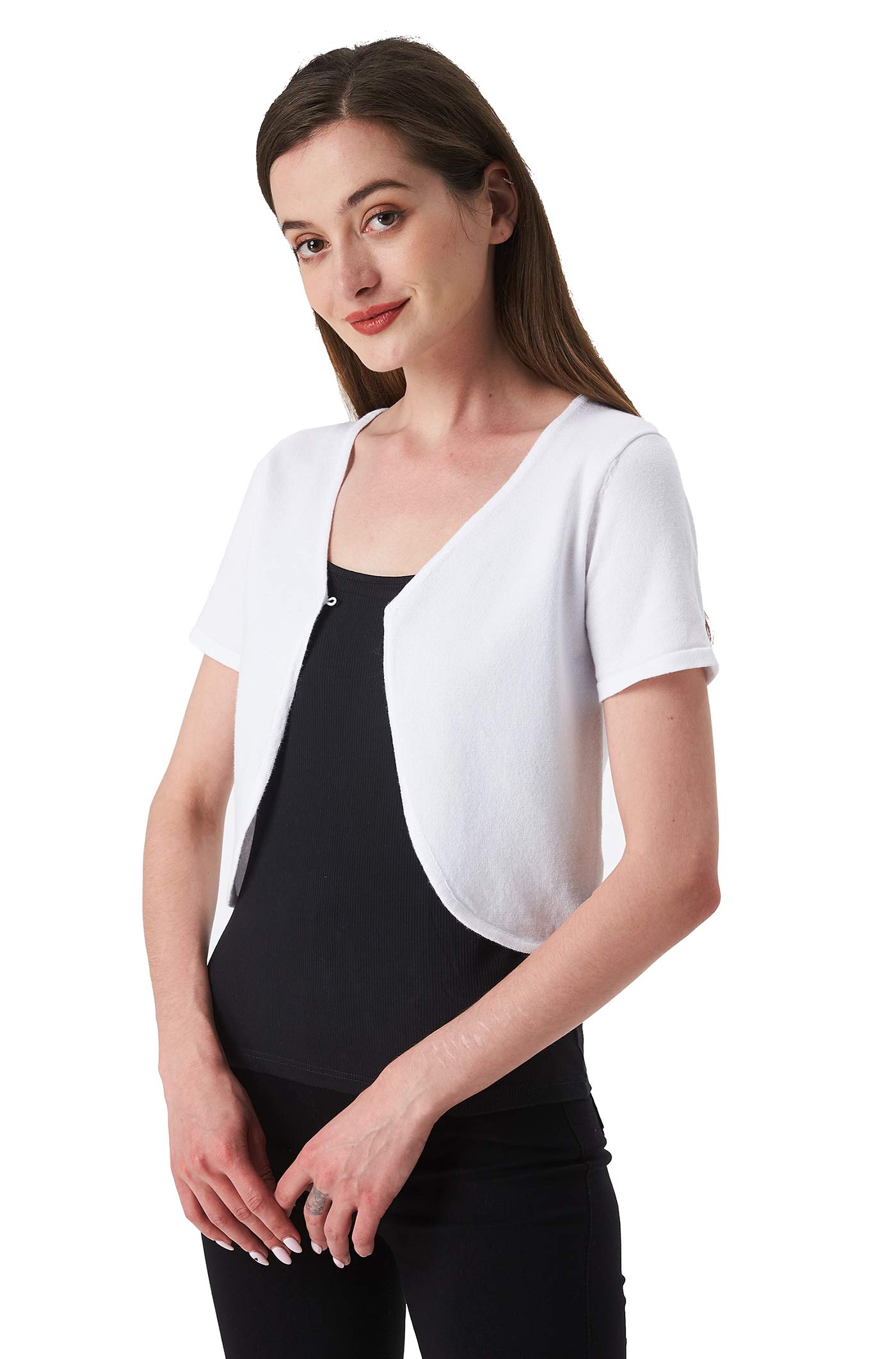 Trendy Short Sleeve Open Front Cardigan for Women - Lightweight Summer Cover Up Shrug - Perfect for Beach, Office & Casual Outfits