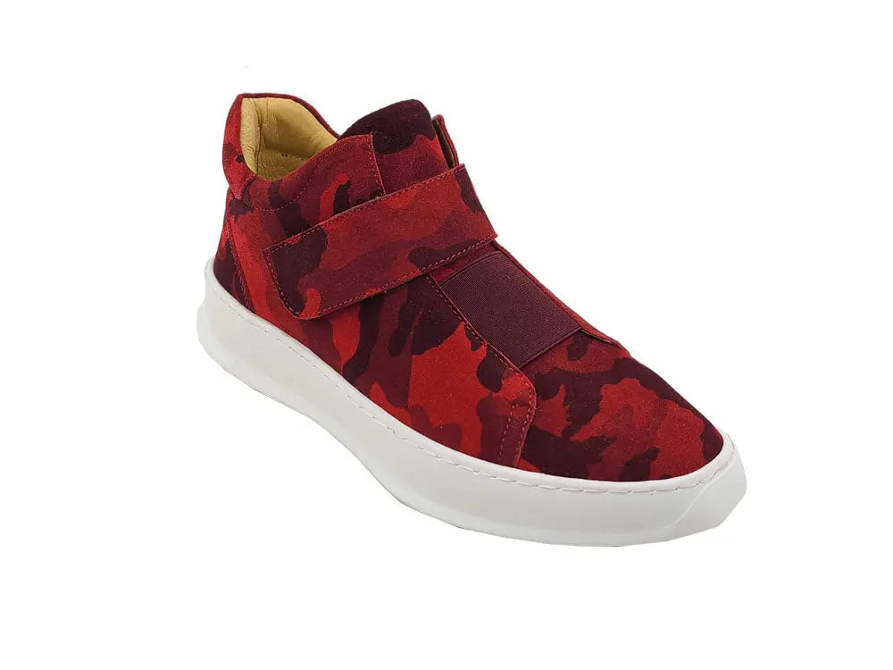 Men's Camouflage Printed Suede Sneakers - Lightweight Comfortable Casual Shoes for Outdoor Hiking & Streetwear Fashion