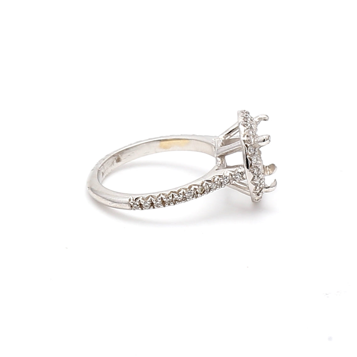 0.08 Carat Round Brilliant H SI1 Diamond Platinum Semi Mount Ring - Elegant Bridal Jewelry for Engagement & Wedding Bands