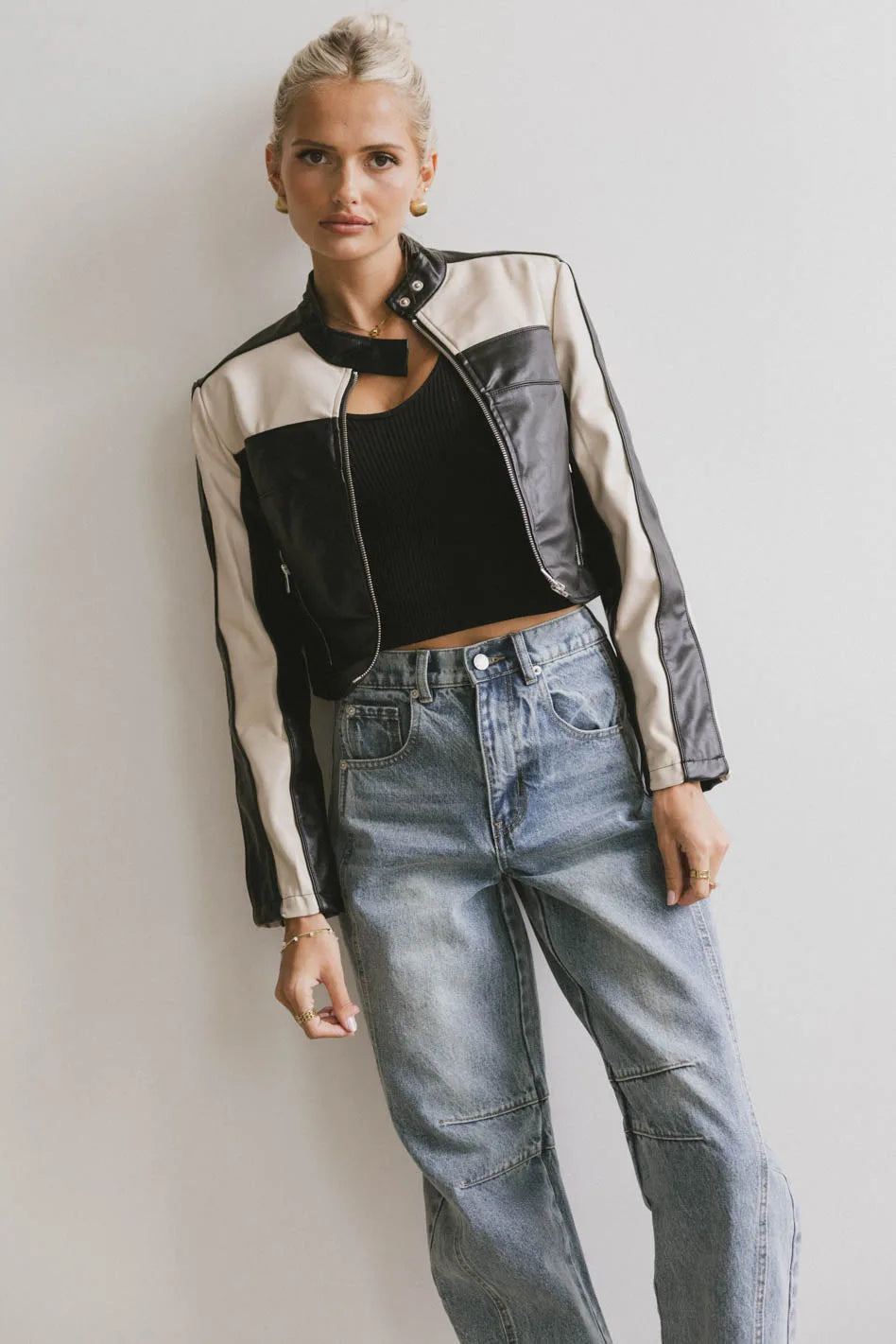 Leda Vegan Leather Jacket for Women - Eco-Friendly Faux Leather Biker Style Jacket - FINAL SALE - Perfect for Casual Outings, Nightlife & Fashion Events