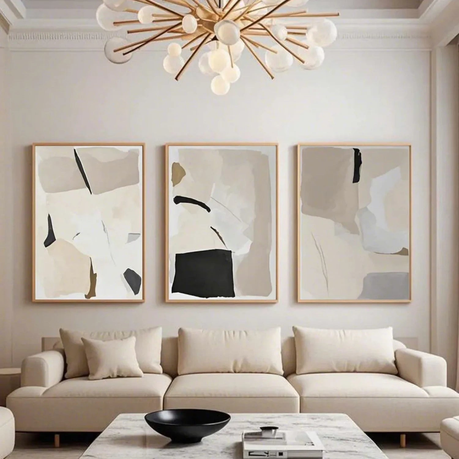 Abstract Tranquility Set of 3 Wall Art Paintings - Modern Minimalist Canvas Prints for Living Room, Bedroom & Office Decor - #WS287