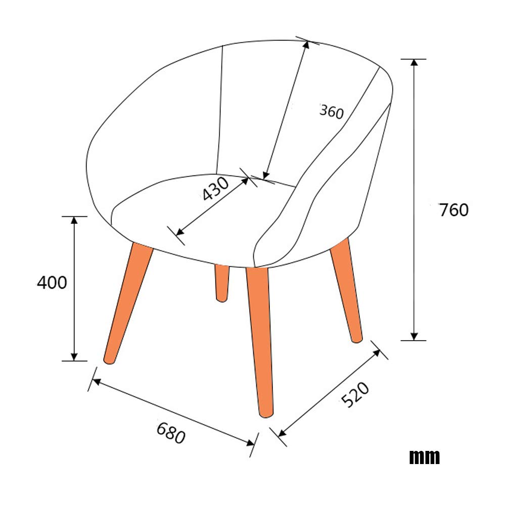 Ergonomic Upholstered Dining Chairs - Mid Century Modern Solid Wood Lounge Chair for Restaurant, Pub, Cafe, Living Room & Hotel - Comfortable Armchair for Relaxing, Dining & Leisure Spaces