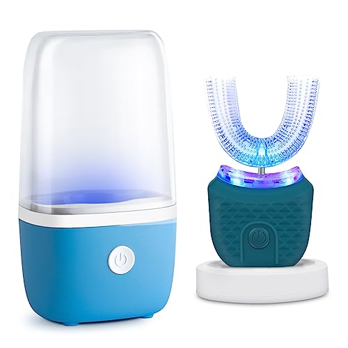 Ultrasonic Electric Toothbrush with Travel Case - U-Shaped Teeth Whitening, Rechargeable & Waterproof IPX7 - Perfect for Travel, Home & Office Use