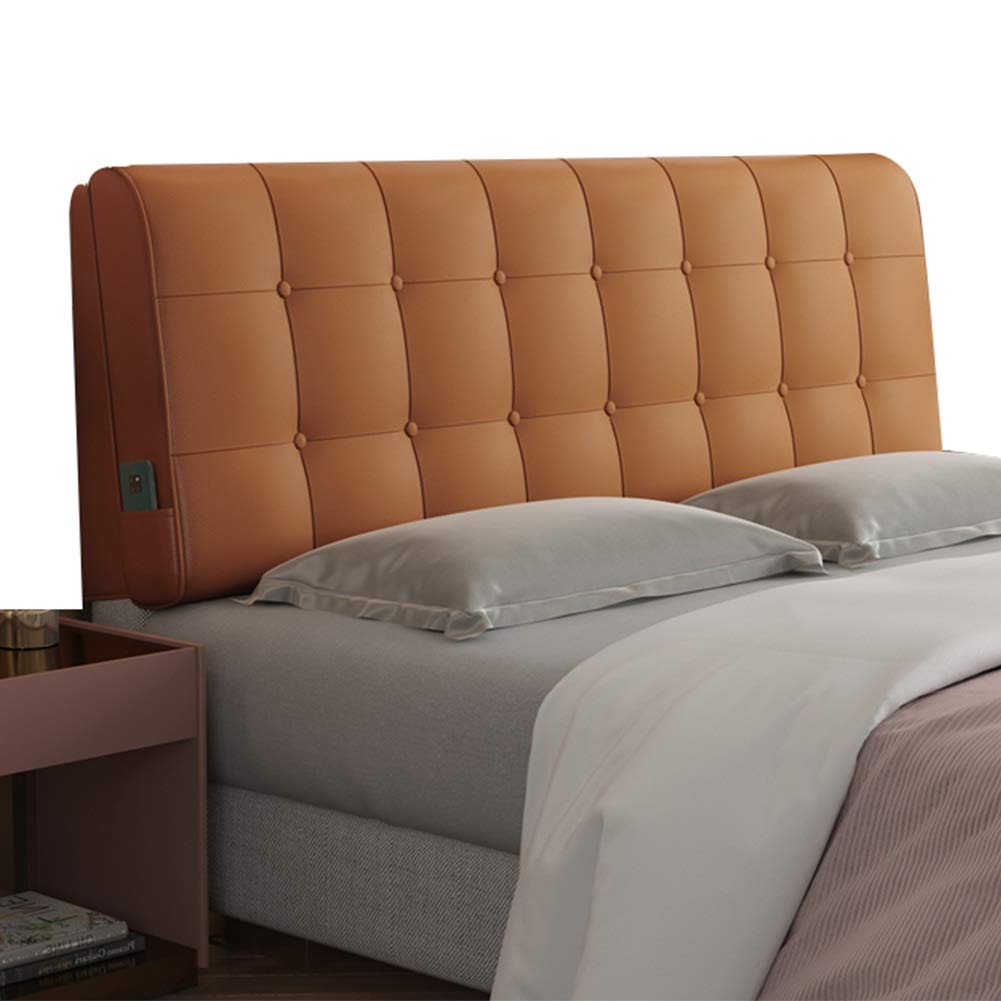 Ergonomic Lumbar Support Cushion for Bed Headboard - Pain Relief Back Pillow with Elastic Fabric Cover, 160x60cm (Orange) - Perfect for Bedroom Comfort & Office Chair Support