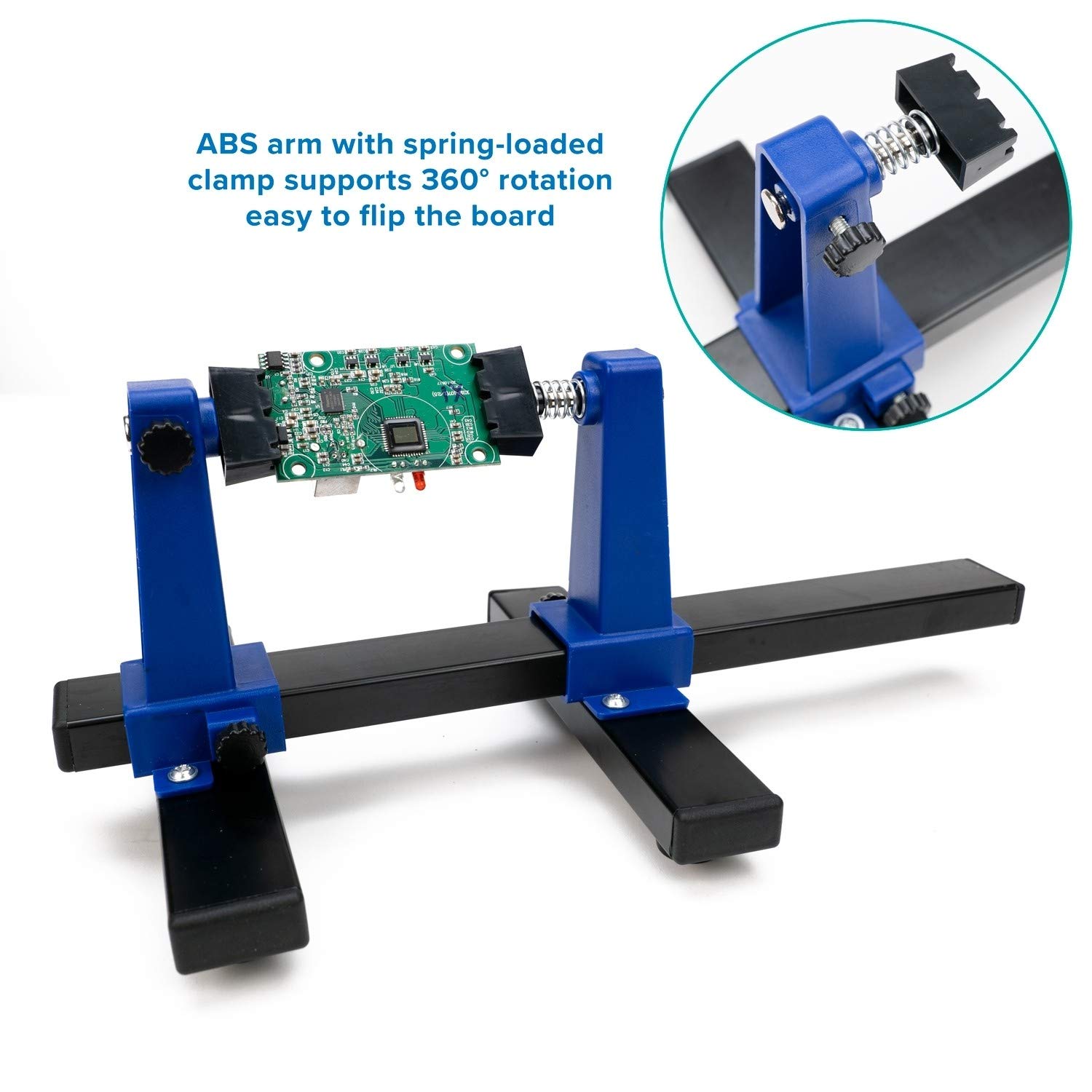 AmScope Adjustable Circuit Board Holder & Clamping Kit - 5-Piece Multipack PCB Holder Frame for Electronics Repair & Soldering - Perfect for DIY Projects, Hobbyists & Professional Technicians