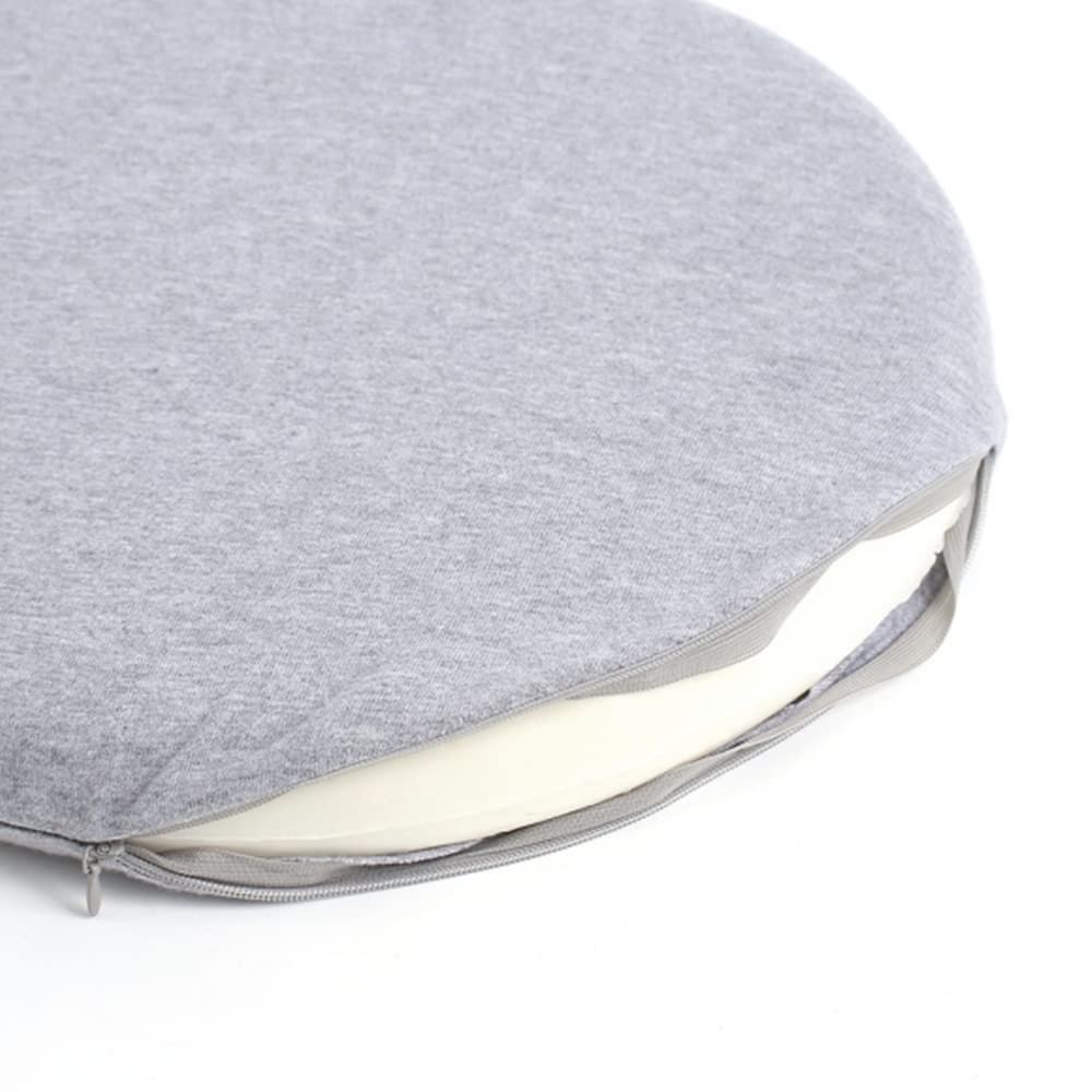 Muellery Memory Foam Seat Cushion - 15.6 Inch Round Chair Pad for Back Pain Relief & Comfort - Grey Office & Car Cushion (40cm) - Perfect for Office Chairs, Car Seats, Wheelchairs, and Home Use