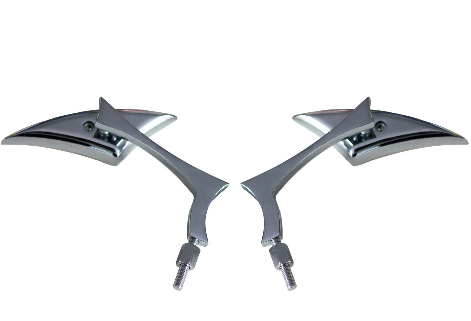 Chrome Sickle Mirror Set with Adjustable Elbow Stem for Harley-Davidson Street Glide FLHX (2011) - Motorcycle Safety Upgrade for Better Rear Visibility & Style Enhancement