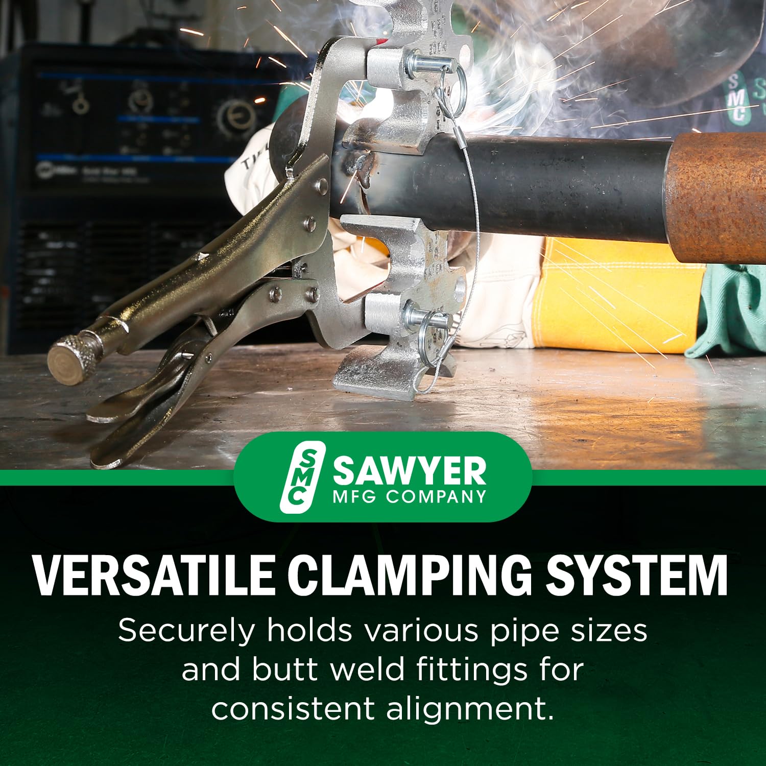 Sawyer Mfg 3rd Hand Welding Clamp - Portable Pipe Alignment Tool for Butt Weld Pipes - Lightweight Multifunctional Welder Accessory - Perfect for Plumbing, HVAC & Metal Fabrication Projects
