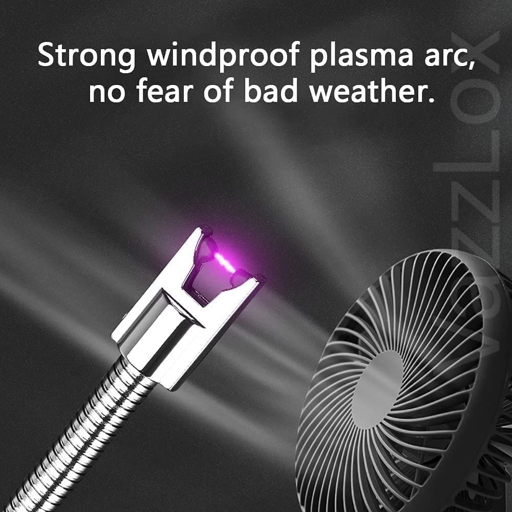 HIWAGA USB Rechargeable Electric Lighter - Windproof Arc Lighter for Kitchen, Candles, BBQ, Camping & Home Use | 360° Flexible & Waterproof | Perfect for Cooking, Travel & Outdoor Activities