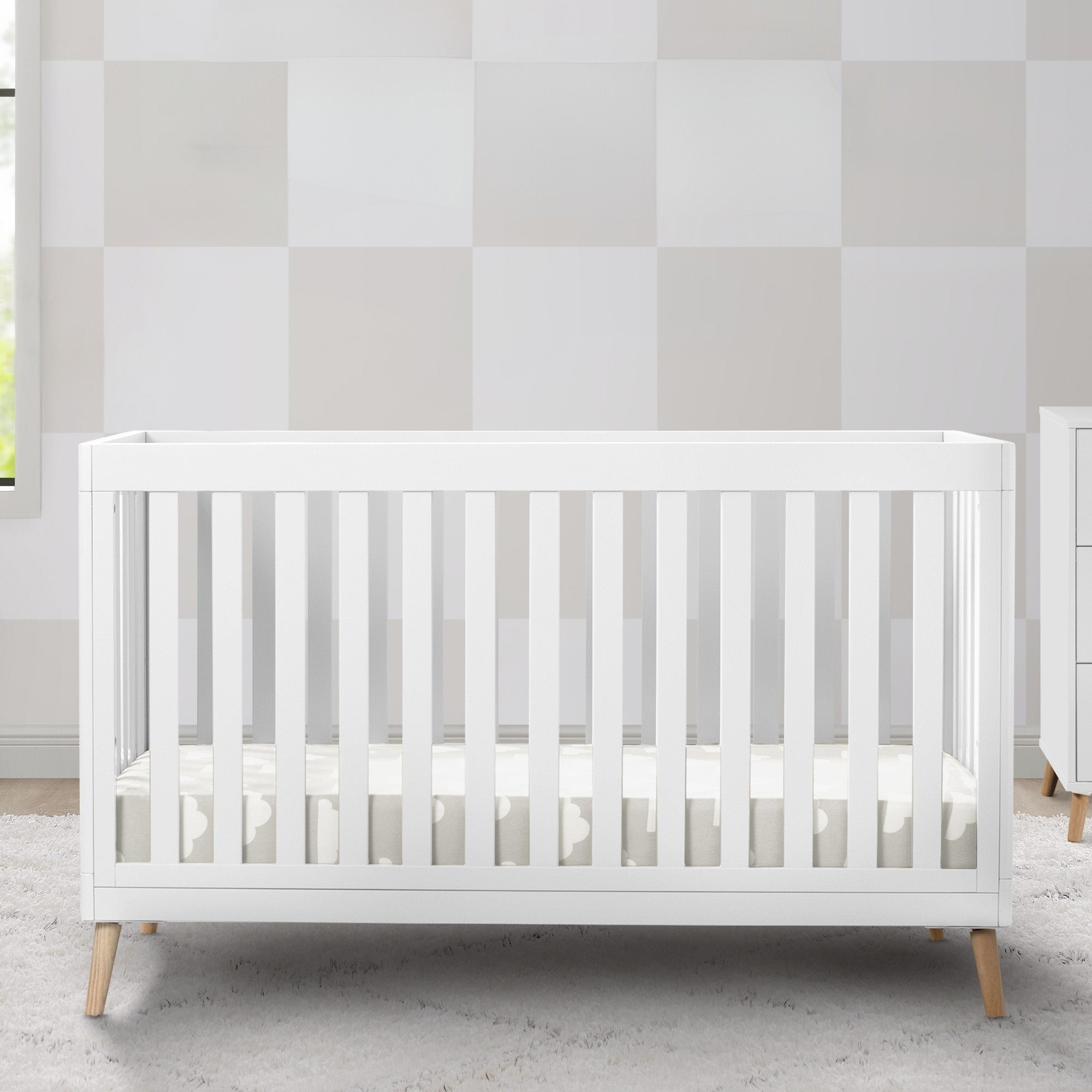 Essex 4-in-1 Convertible Baby Crib - Toddler Bed, Daybed & Full-Size Bed Conversion - Safe Nursery Furniture for Newborns & Kids - Perfect for Bedrooms, Daycare & Guest Rooms