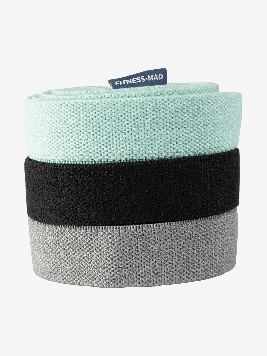 Fitness Mad Fabric Resistance Loop Bands - Set of 5 for Strength Training, Yoga, Pilates & Physical Therapy - Premium Elastic Exercise Bands for Home Gym Workouts