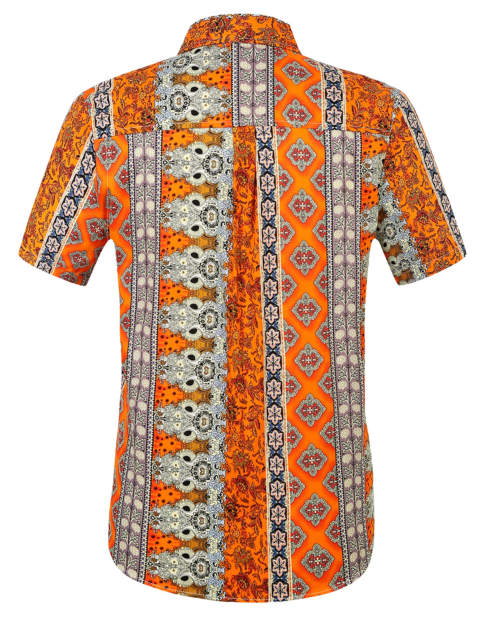 Men's Hawaiian Shirt - Tropical Floral Short Sleeve Casual Button Down Shirt for Beach Vacation, Summer Party & Outdoor Activities
