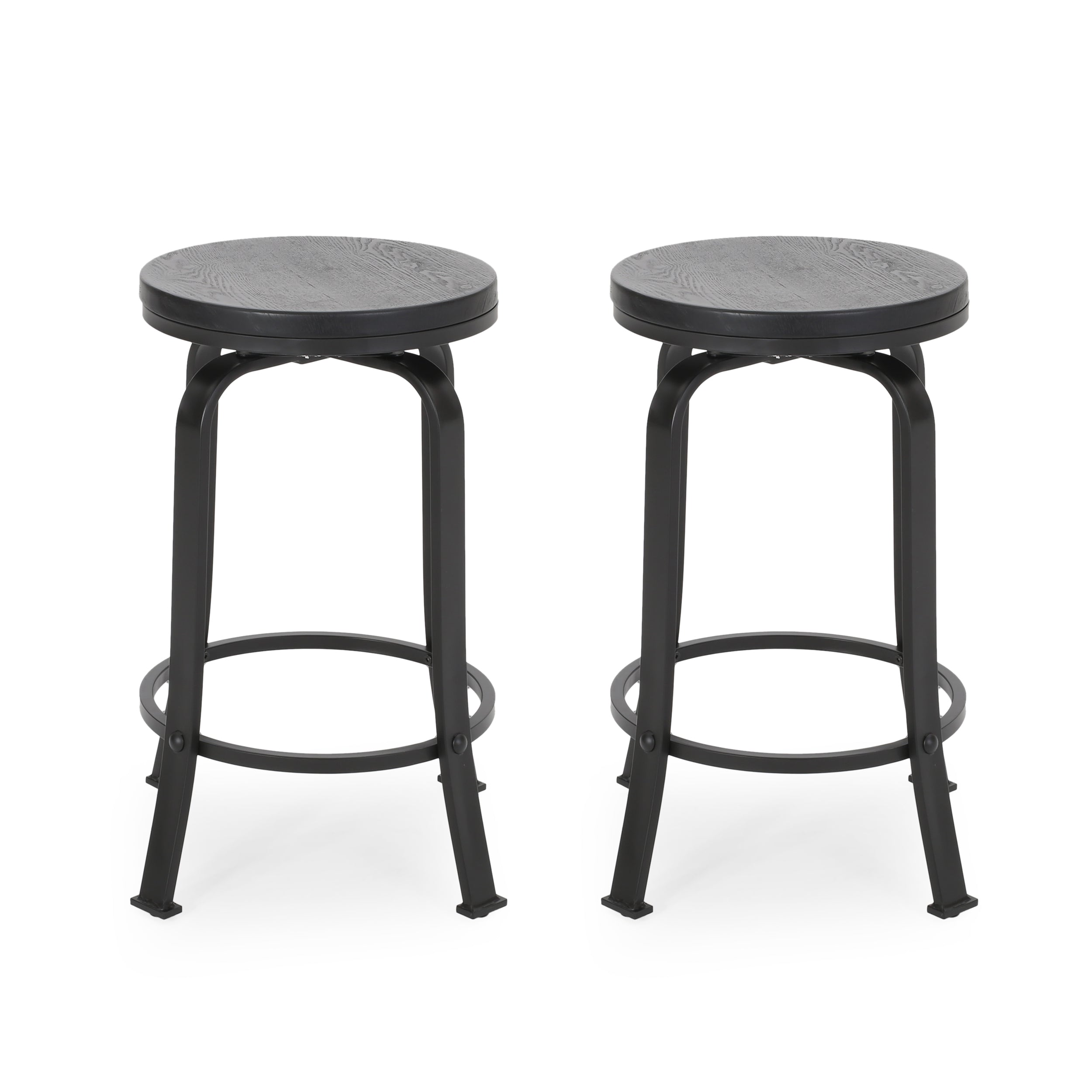 2-Piece Counter Stool Set - Modern Bar Stools for Kitchen Island, Breakfast Bar & Dining - Adjustable Height & Comfortable Seating