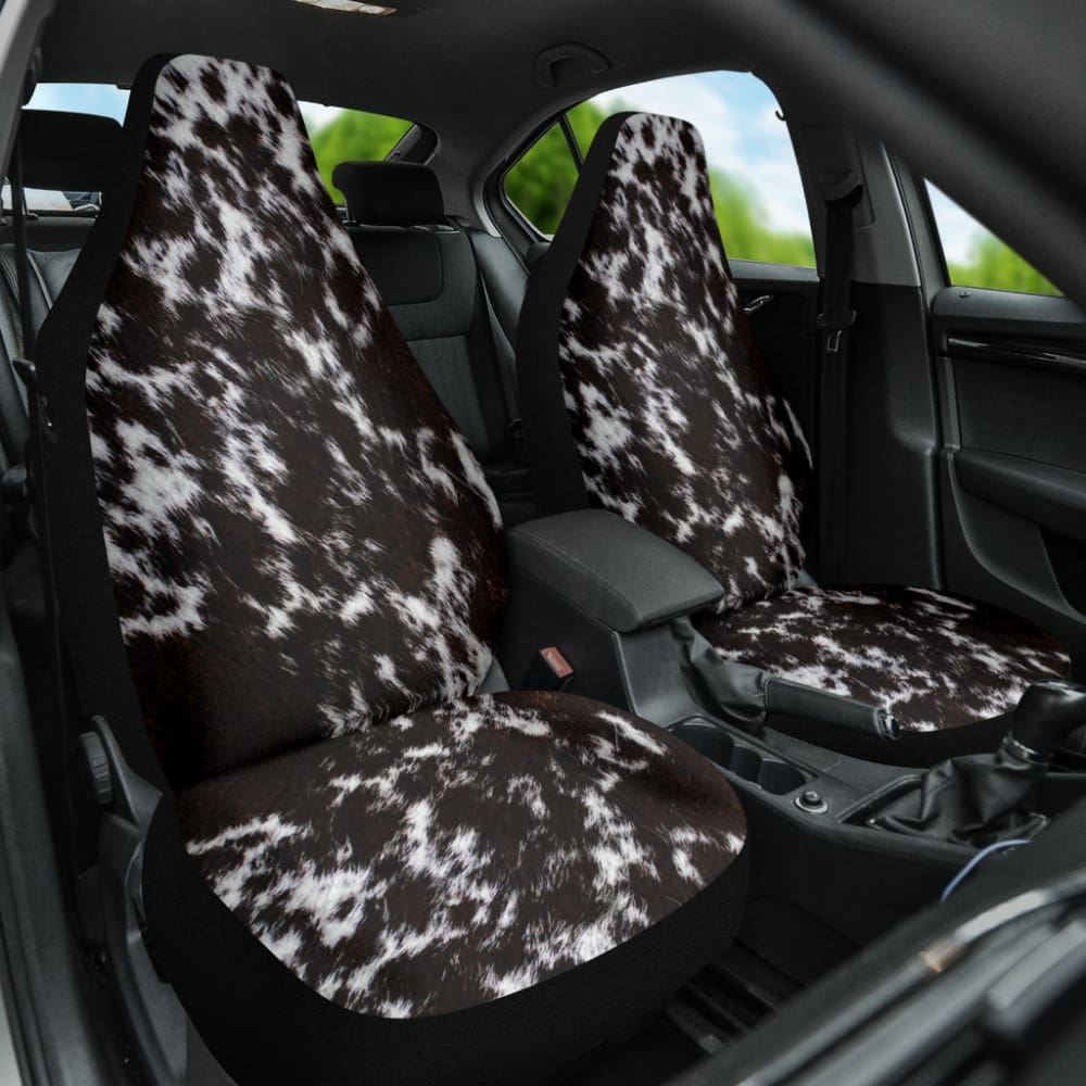 Premium Custom Brown Cowhide Print Car Seat Covers - Best Gift for Car Lovers - Durable & Stylish Protection for Vehicles, Trucks & SUVs - Perfect for Daily Commute, Road Trips & Gifting