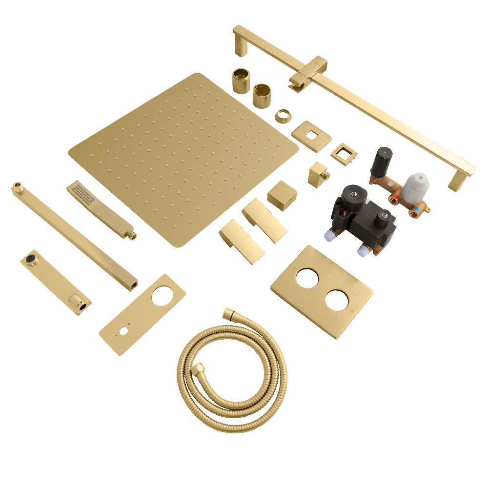 ZLINE Bliss Rainfall Shower System - 16 Inch Oversized Shower Head in Champagne Bronze (BLS SHS16 CB) | Luxury Bathroom Upgrade for Spa-Like Experience