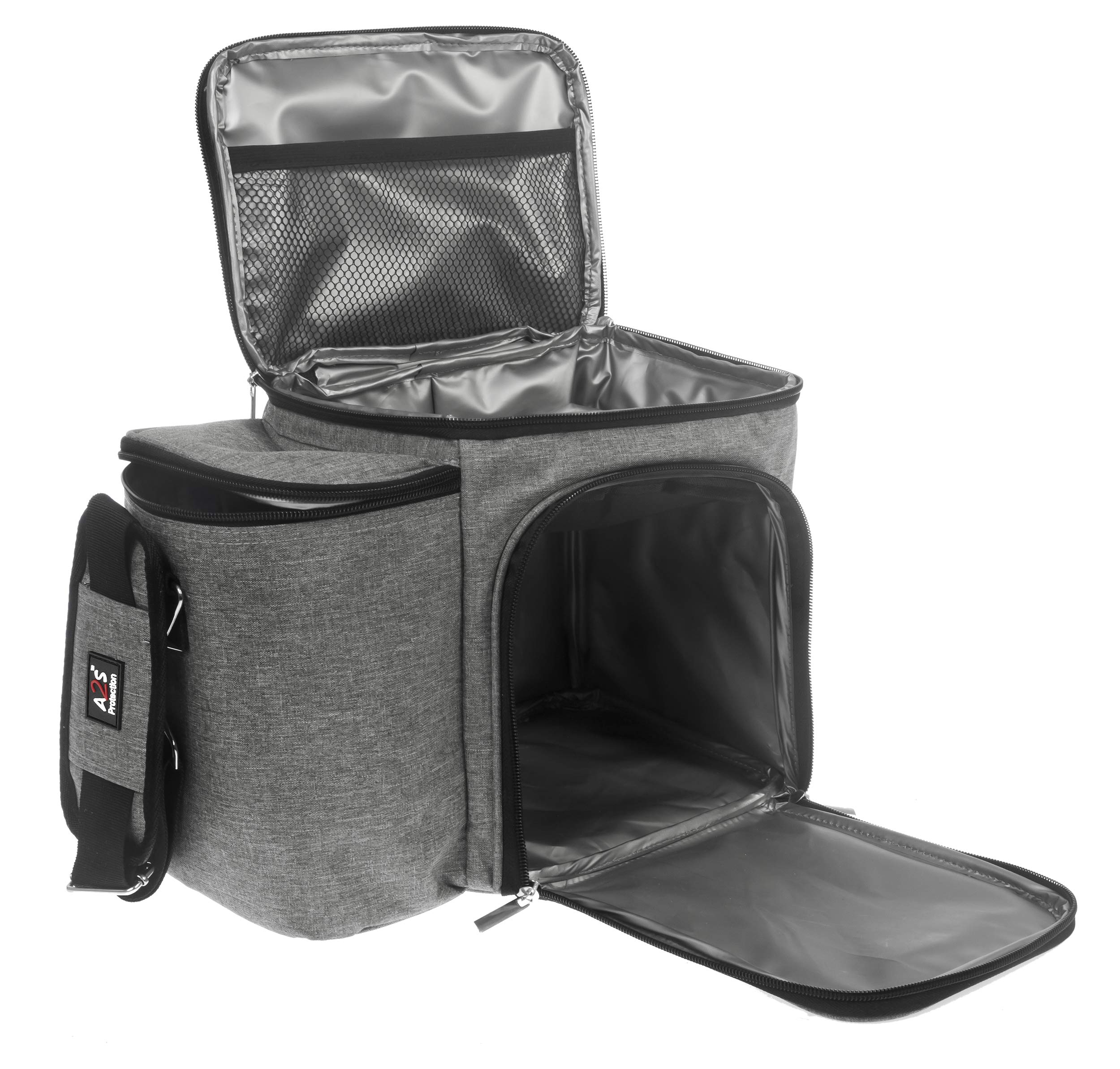 Large Insulated Meal Prep Lunch Box for Women & Men - A2S Gray/Black - Keep Food Fresh & Organized - Perfect for Office, School, Gym & Outdoor Activities
