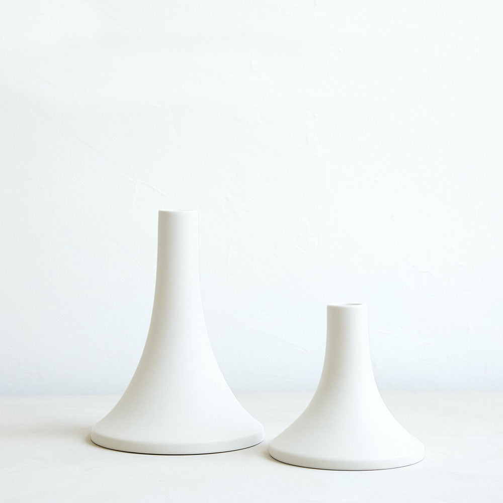Grand White Ceramic Taper Candlestick Holder - Elegant Home Decor for Dining Table, Wedding Centerpiece & Holiday Decorations