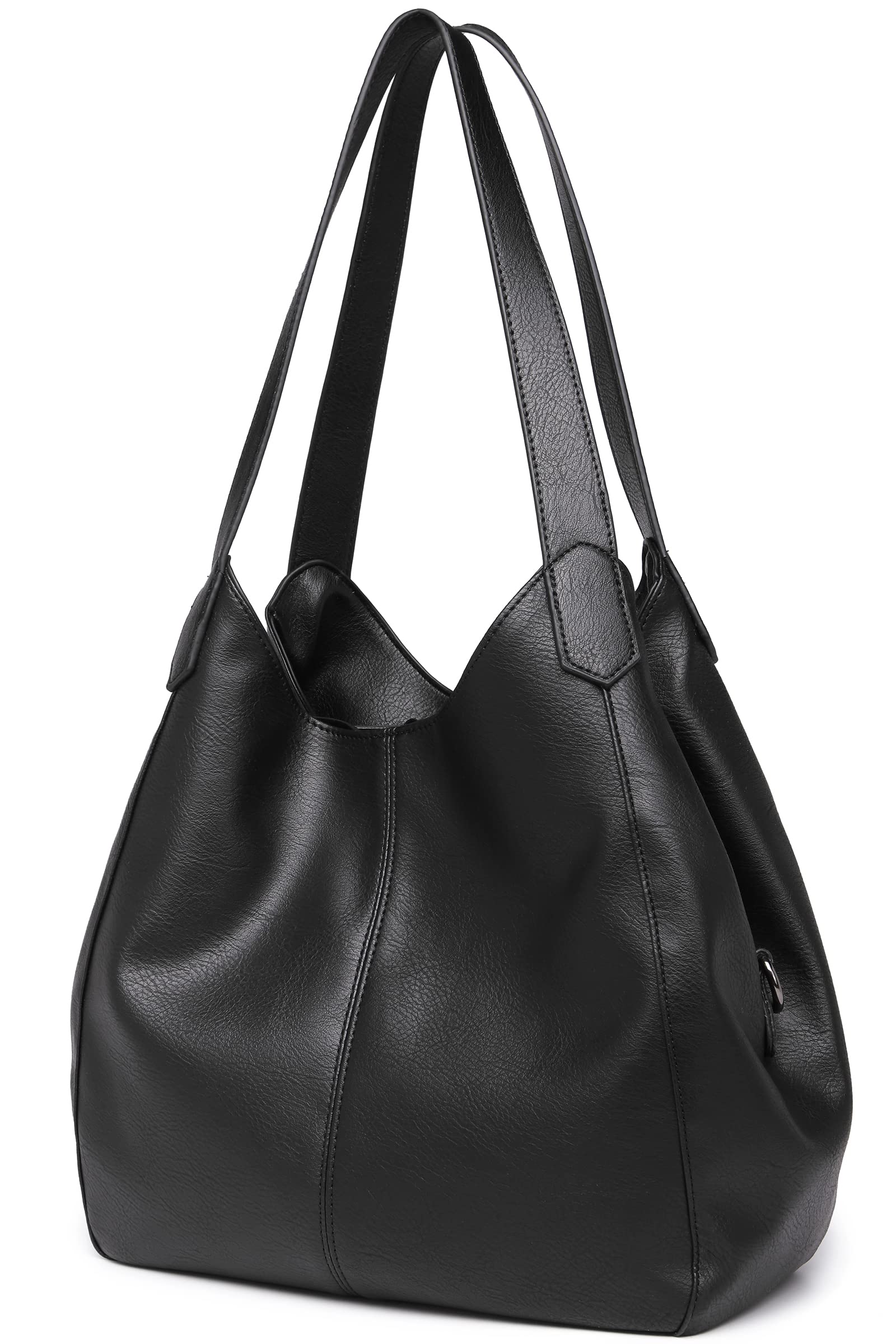 Stylish Women's Faux Leather Hobo Bag with 3 Compartments & Multiple Pockets - Versatile Shoulder Tote Purse for Work, Travel & Everyday Use