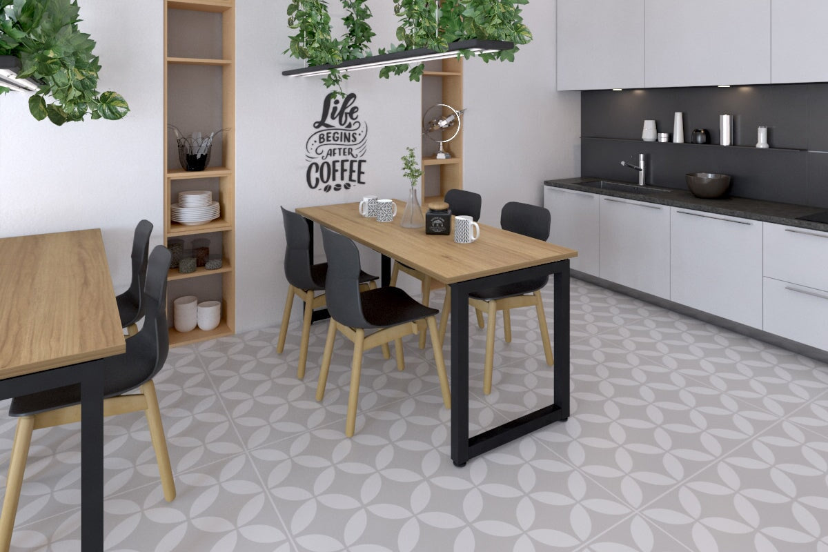 Quadro Loop Legs Table - 1600L x 800W Modern Dining Table for Home & Office - Perfect for Dining Rooms, Kitchens, and Workspaces