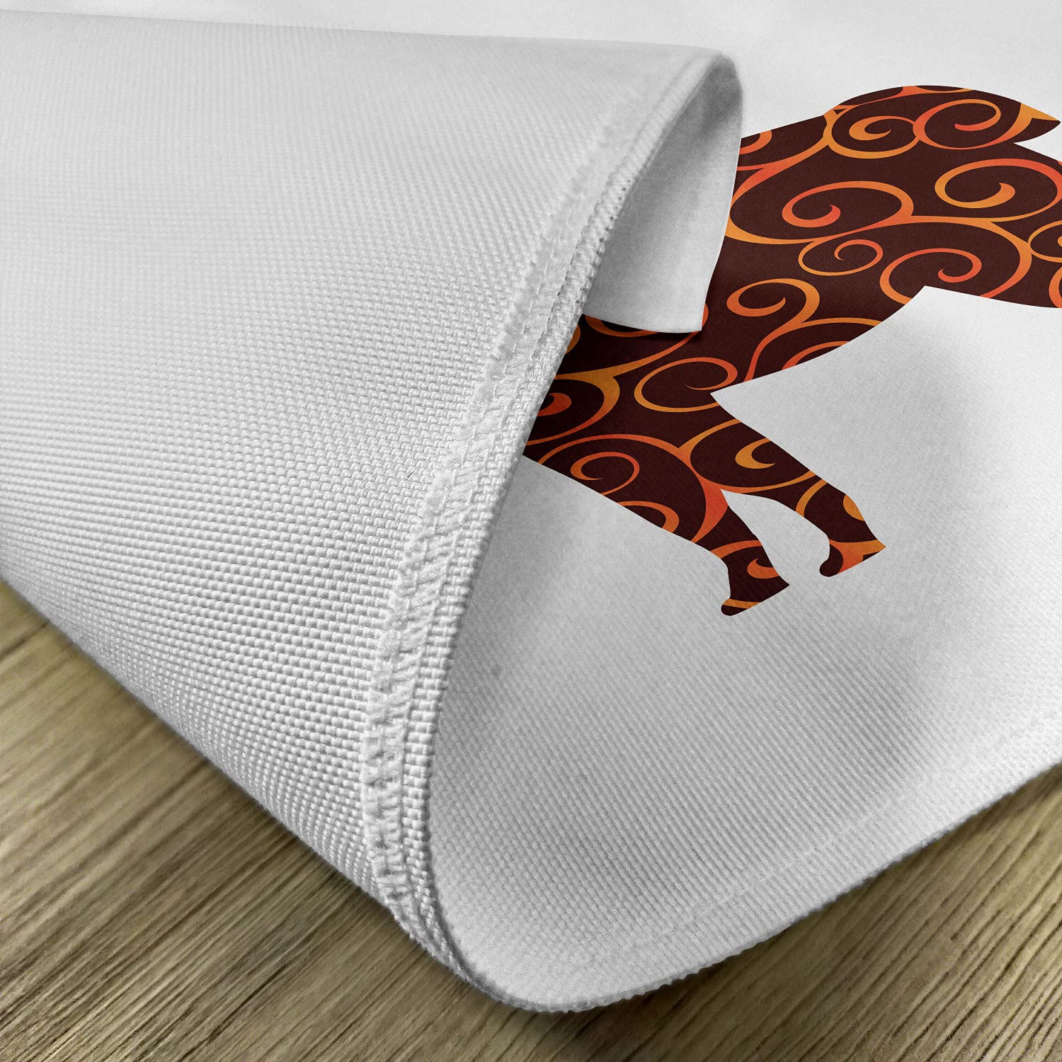 Ambesonne Llama Place Mats Set of 4 - Abstract Alpaca Design with Swirled Lines, Washable Fabric Table Mats for Dining Room & Kitchen Decor in Orange Brown | Perfect for Holiday Dinners, Family Gatherings & Southwestern Theme Parties