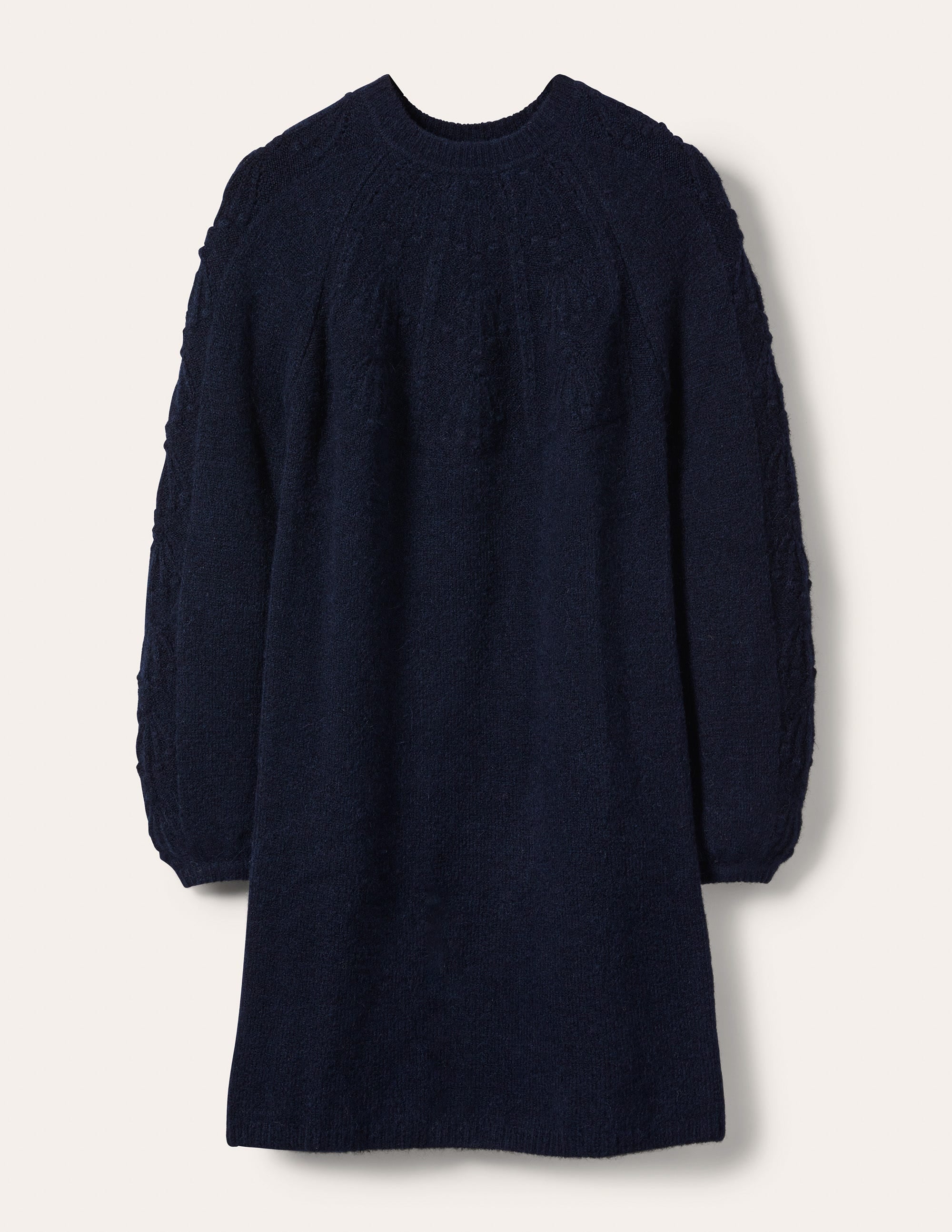 Cable Knitted Navy Blue Dress for Women - Cozy Winter Outfit, Casual & Office Wear