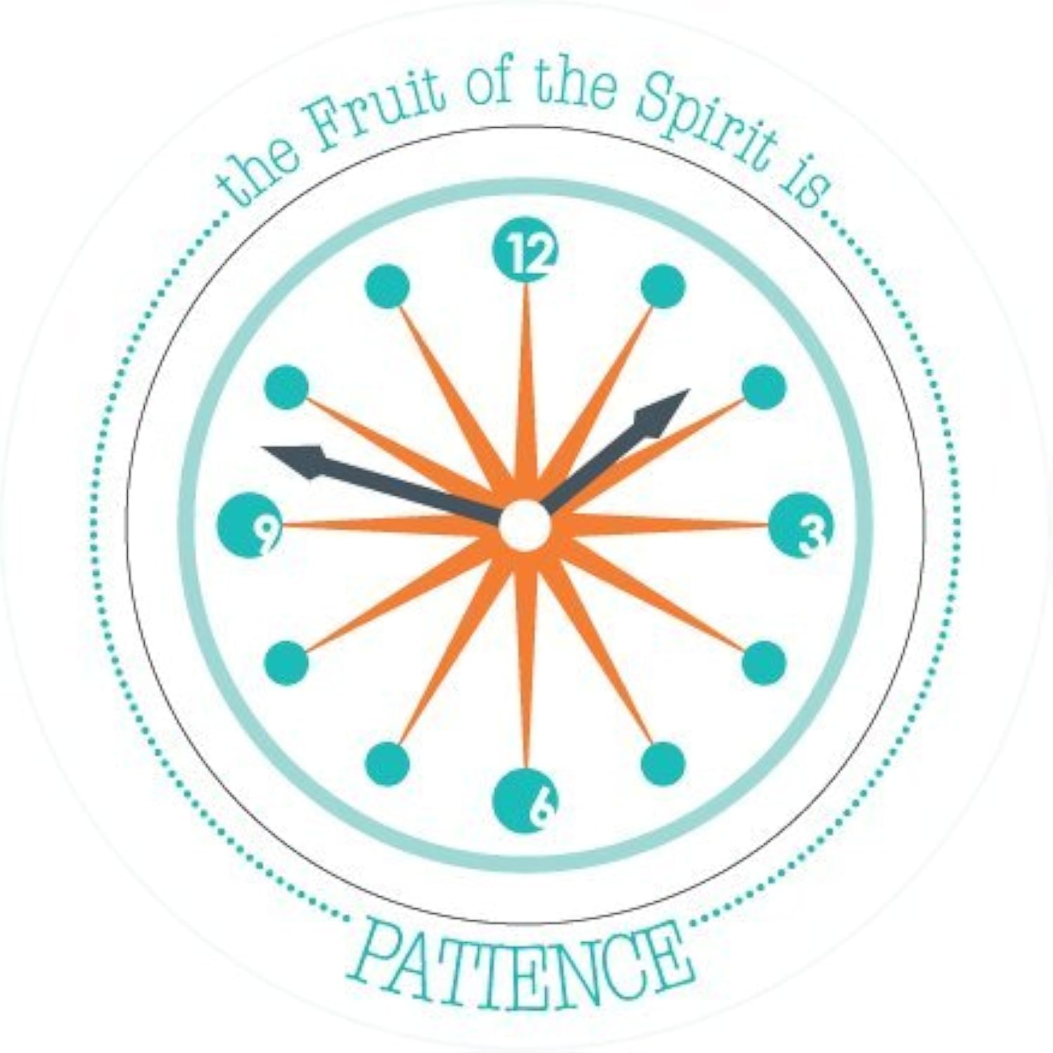 Fruit-Themed Kids Plate - Patience The Fruit of The Spirit - Fun & Educational Tableware for Christian Families - Perfect for Sunday School, Bible Study & Family Meals