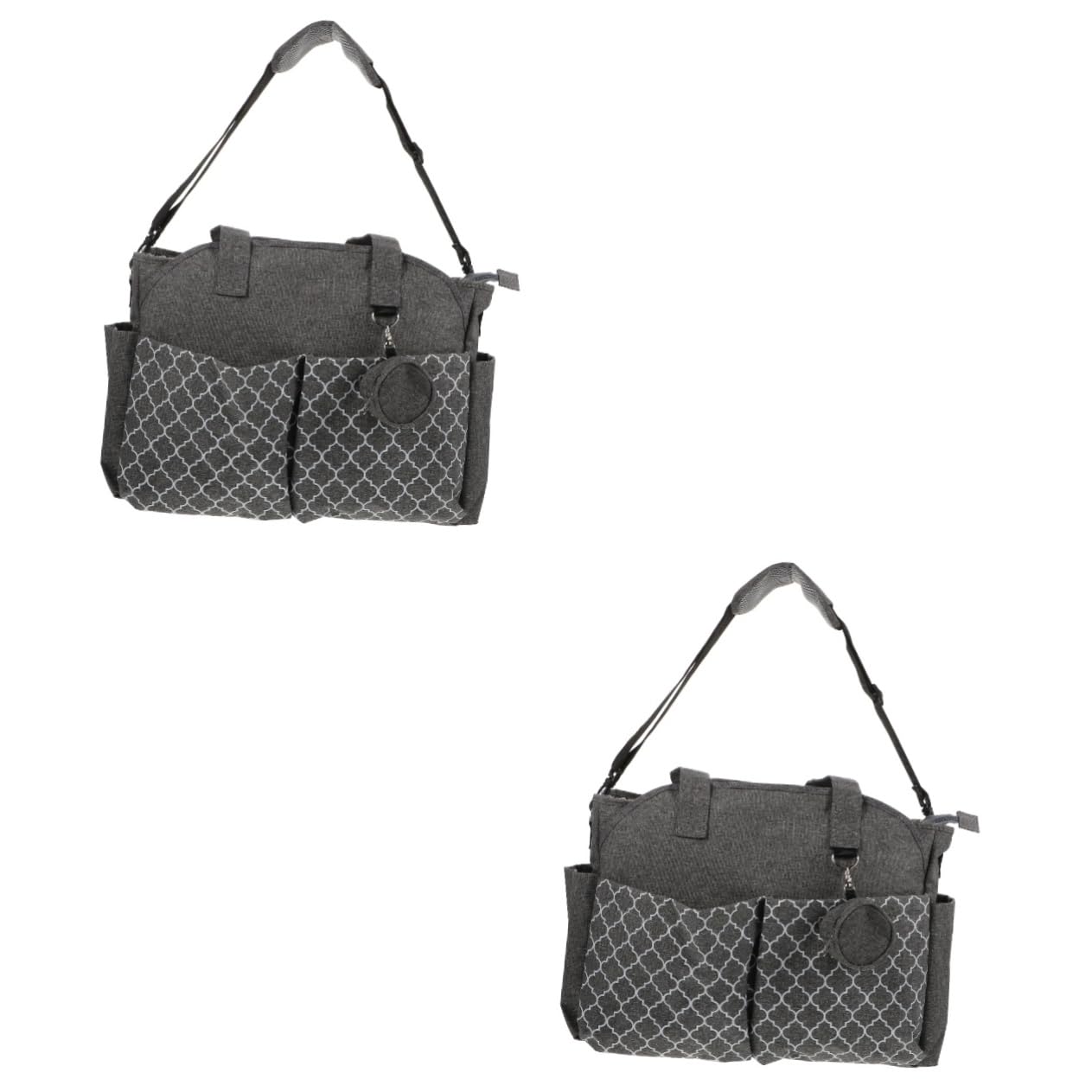 Vaguelly 2-Pack Waterproof Diaper Bag for Moms - Large Tote Shoulder Bag with Changing Pad - Durable Polyester Baby Nappy Bag for Travel, Daycare & Outings