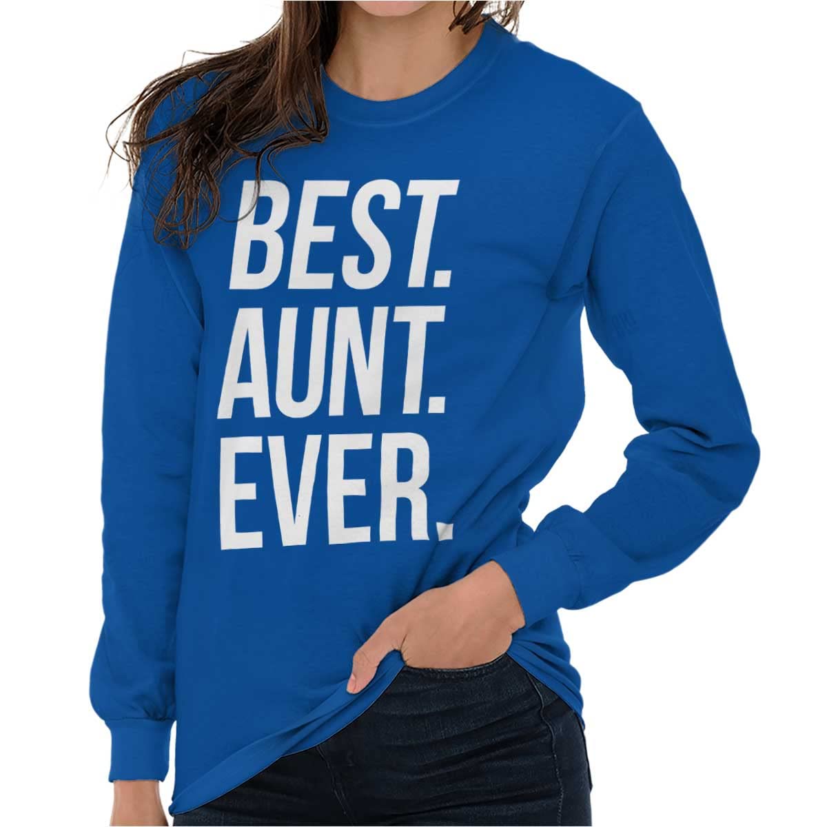 Best Aunt Ever Cute Favorite Auntie Women's Long Sleeve T-Shirt - Perfect Gift for Aunts, Birthday & Family Reunions | Comfortable Casual Wear for Women