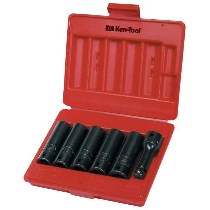 Ken Tool 30113 6-Piece Deep Thin Wall Impact Socket Set - 1/2