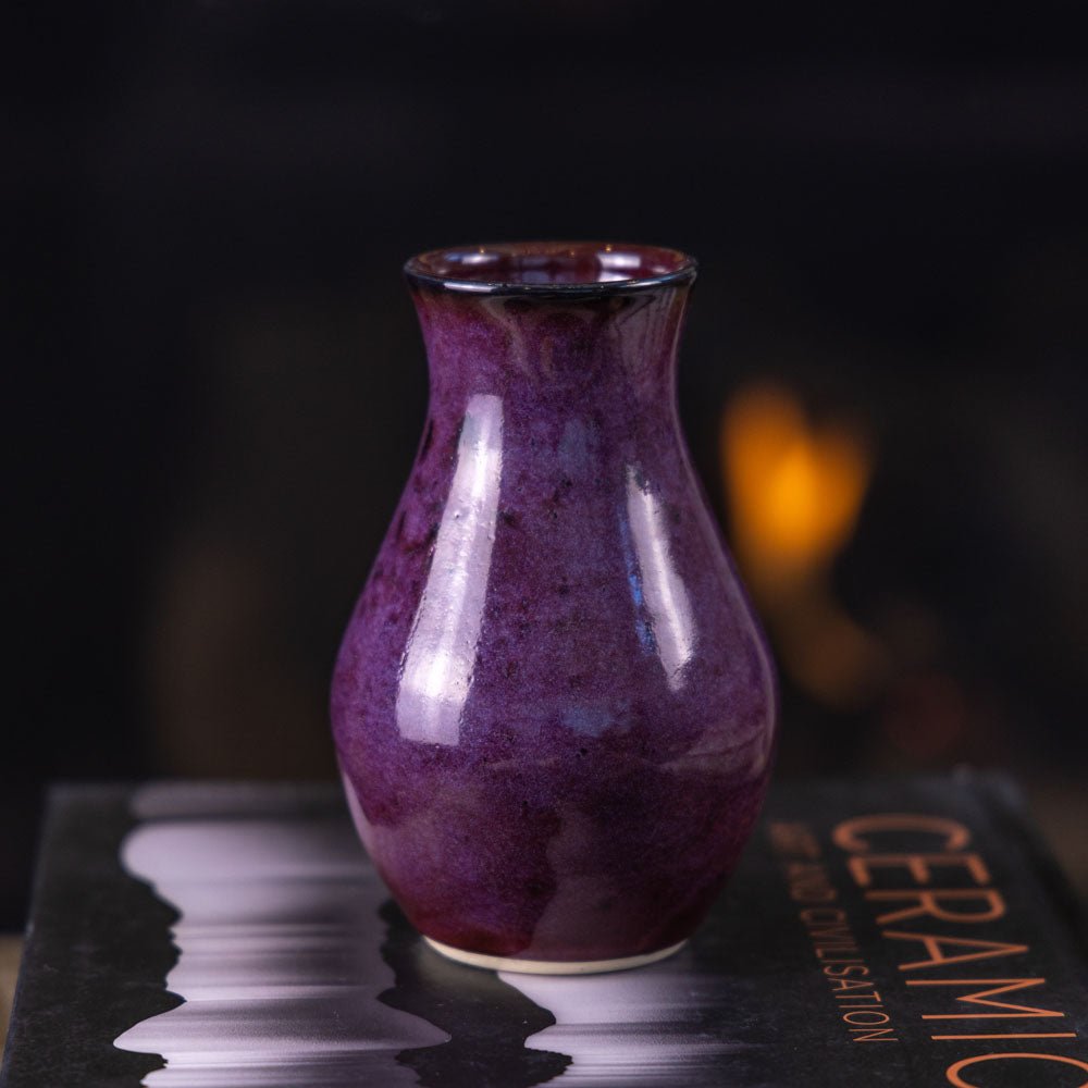 Medium Small Decorative Stoneware Bud Vase - Handcrafted Ceramic Flower Pot #102 for Home Decor, Wedding Centerpieces & Tabletop Arrangements