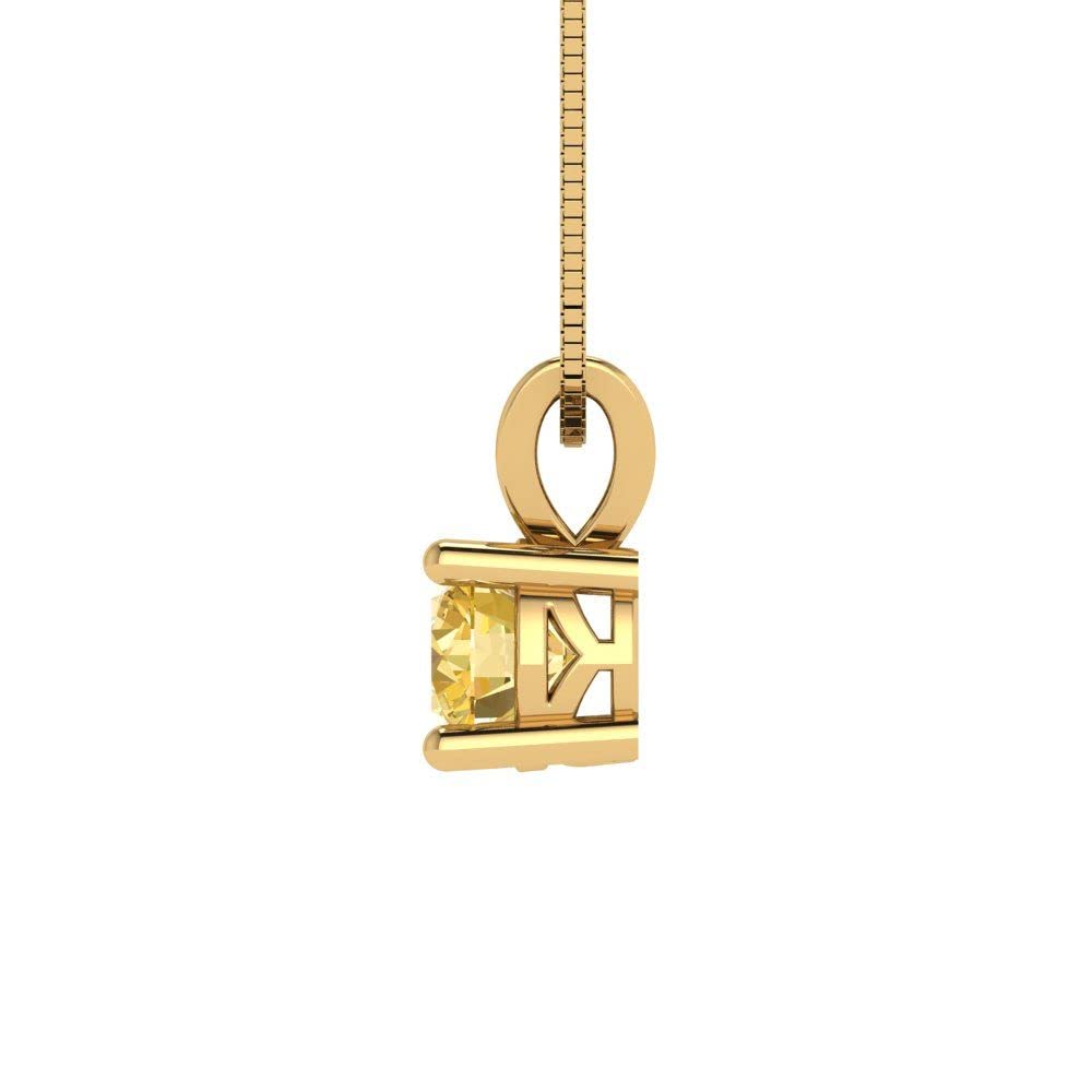 0.50ct Yellow Simulated Diamond Necklace - 18K Gold Pendant for Gifts & Parties