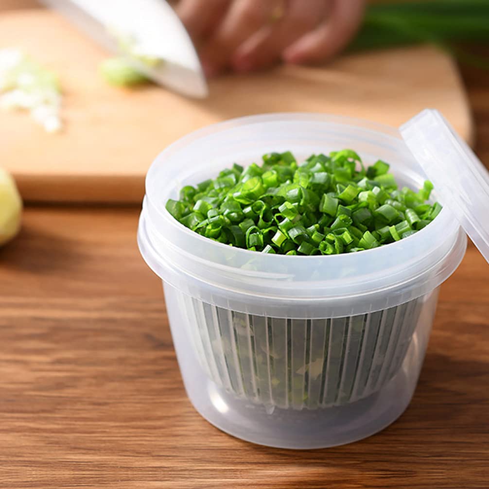 OSALADI 4-Piece Airtight Ginger Garlic Storage Containers with Lids - BPA-Free Plastic Food Storage Boxes for Kitchen, Fridge, Pantry | Perfect for Meal Prep, Salad, Onion & Herb Organization