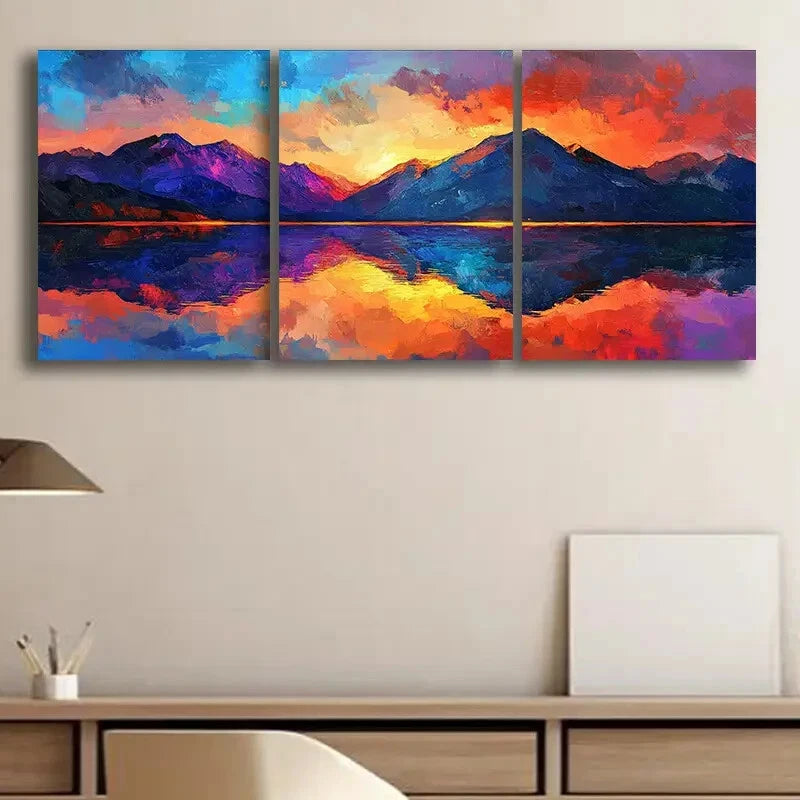 3pcs Mountain Landscape Metal Print Wall Art - Ready to Hang, Durable & Vibrant Home Decor for Living Room, Bedroom or Office