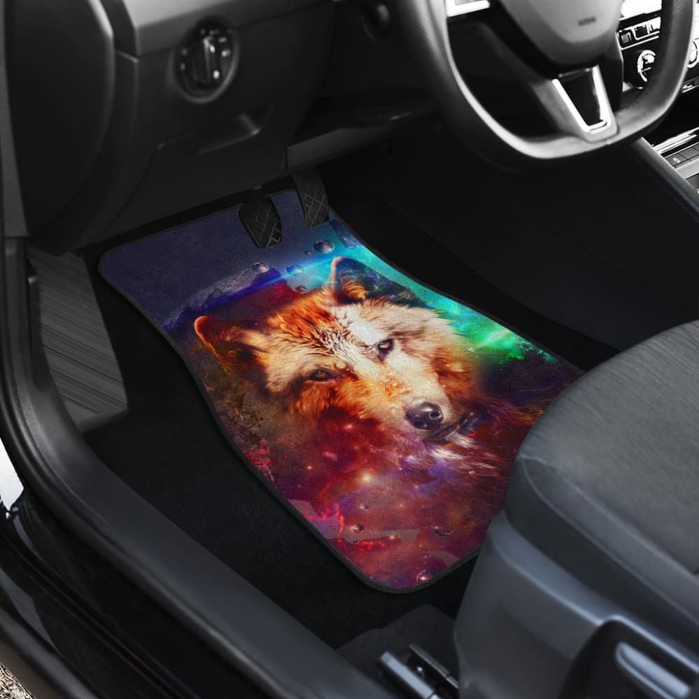 Premium Wolf Galaxy Car Floor Mats - Non-Slip, Custom Fit, All-Weather Protection - Perfect Gift for Car Enthusiasts & Outdoor Adventures