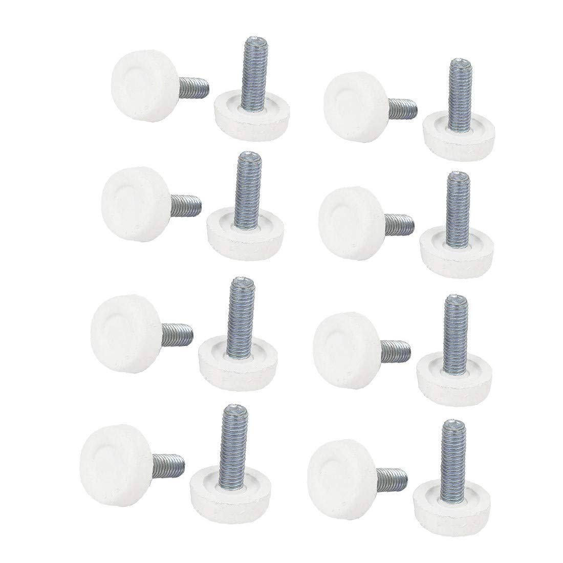 16pcs M8x25mm Adjustable Plastic Leveling Feet - Threaded Stem Furniture Glides for Sofa, Cabinet & Table Leveling - Heavy Duty Anti-Slip Base Protectors for Home & Office Furniture