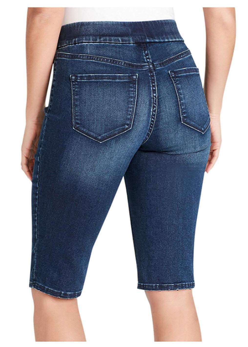 NINE WEST Women's Heidi Pull-On Skimmer Yoga Stretch Jeans - Augustuine Wash Size 4 | Comfortable Stretchy Denim Pants for Yoga, Work & Casual Wear