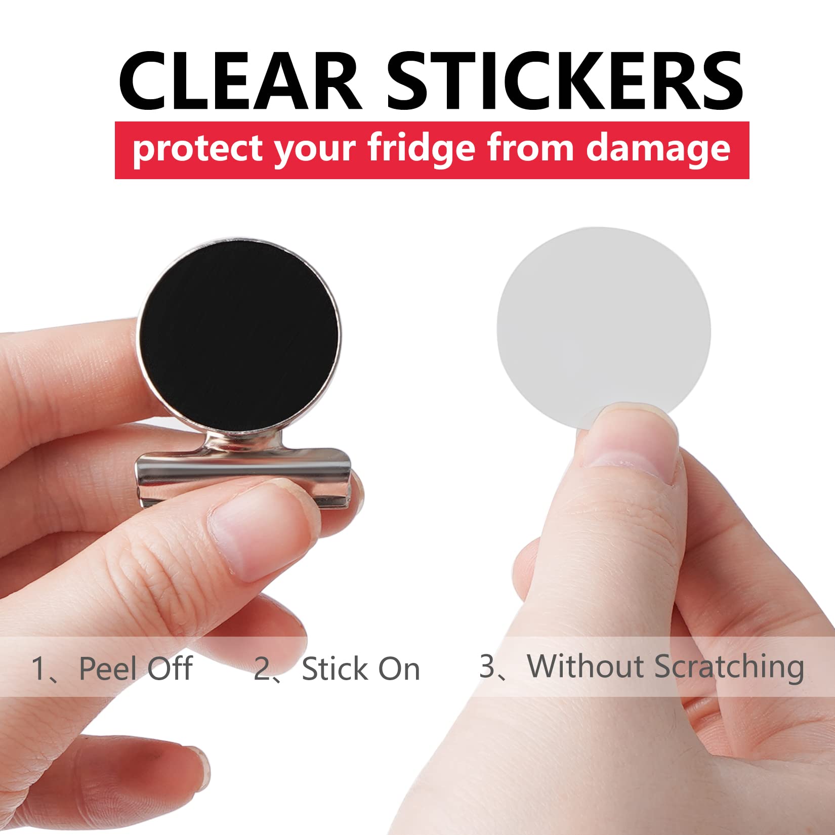 6 Pack Heavy Duty Silver Refrigerator Magnets - Strong Magnetic Clips for Fridge, Whiteboard, Office & Kitchen Organization - Perfect for Notes, Photos, Recipes & Office Documents
