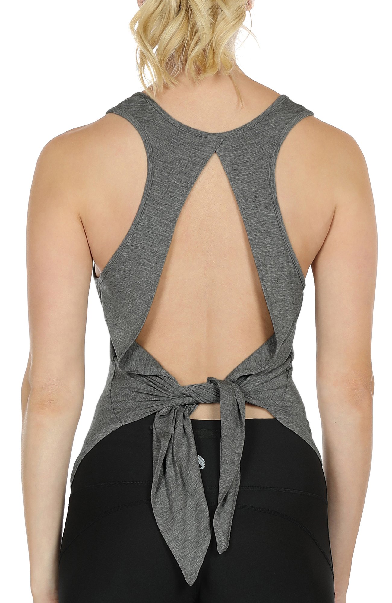 Icyzone Women's Tie Back Yoga Tops - Lightweight Workout Tank Tops, Breathable Athletic Gym Shirts for Yoga, Pilates & Fitness Training | Perfect for Gym, Running & Casual Wear