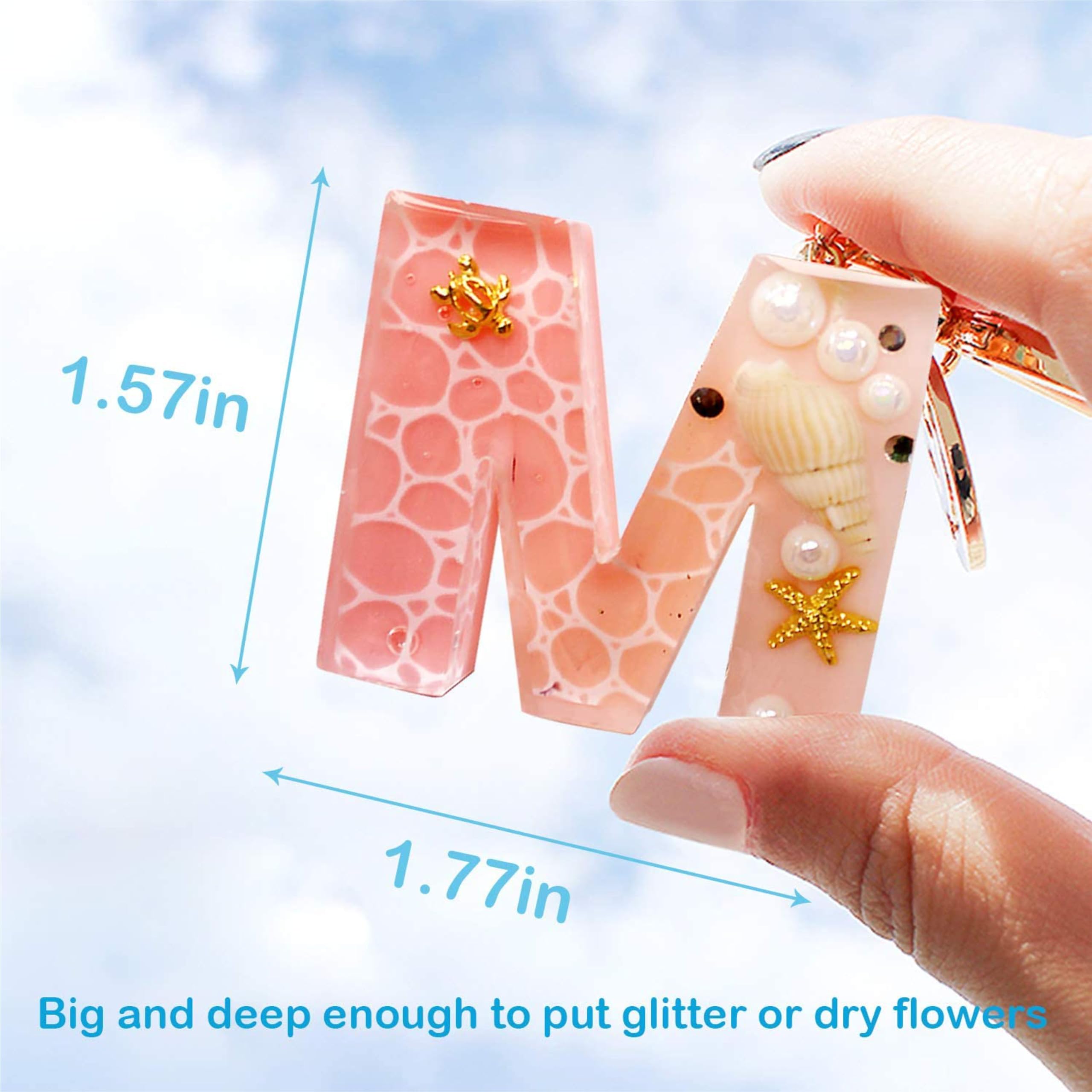 Premium Silicone Resin Molds for Epoxy Casting - DIY Alphabet, Number & Keychain Molds Kit - Reversible Letter Molds for Jewelry, Crafts & Home Decor Projects