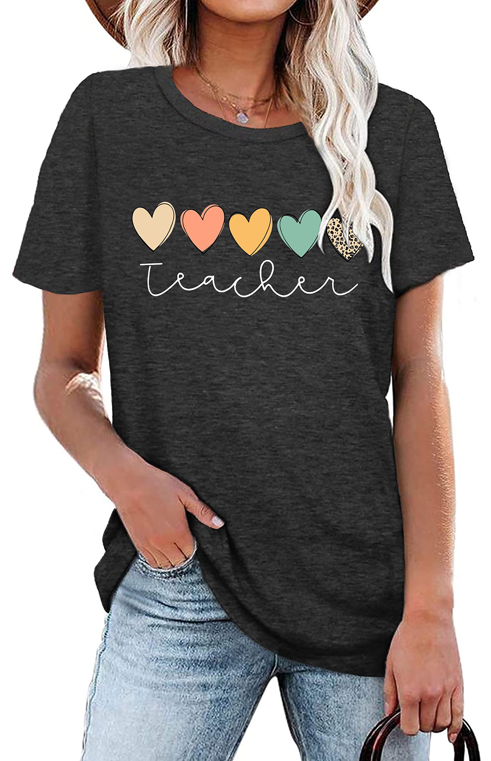 Funny Teacher T-Shirts for Women - Short Sleeve Graphic Printed Blouse | Perfect Teacher Appreciation Gift & Casual Wear for Classroom, School Events & Everyday Teaching